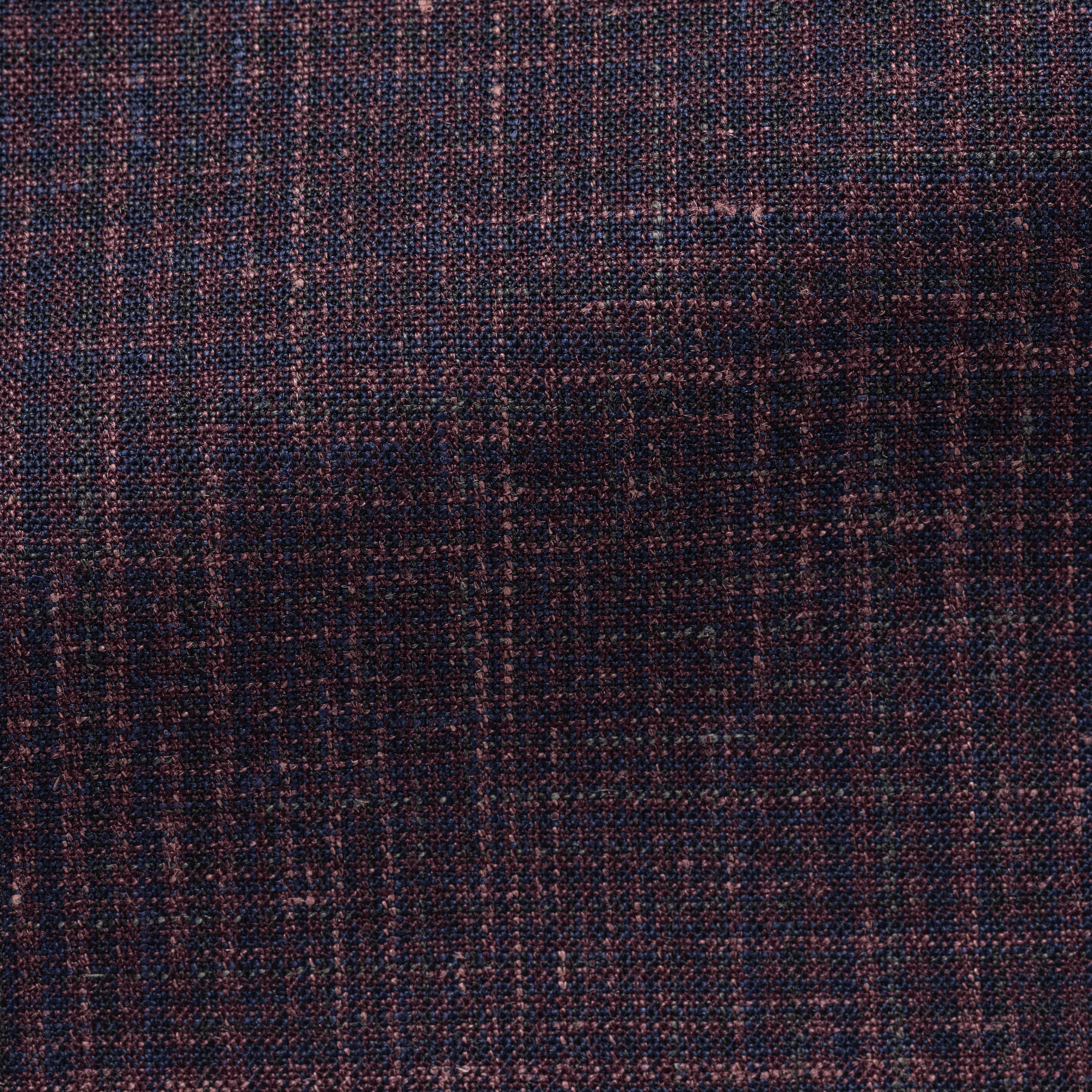 Plum Wool-Silk-Linen w/ Navy Glen Plaid Suit