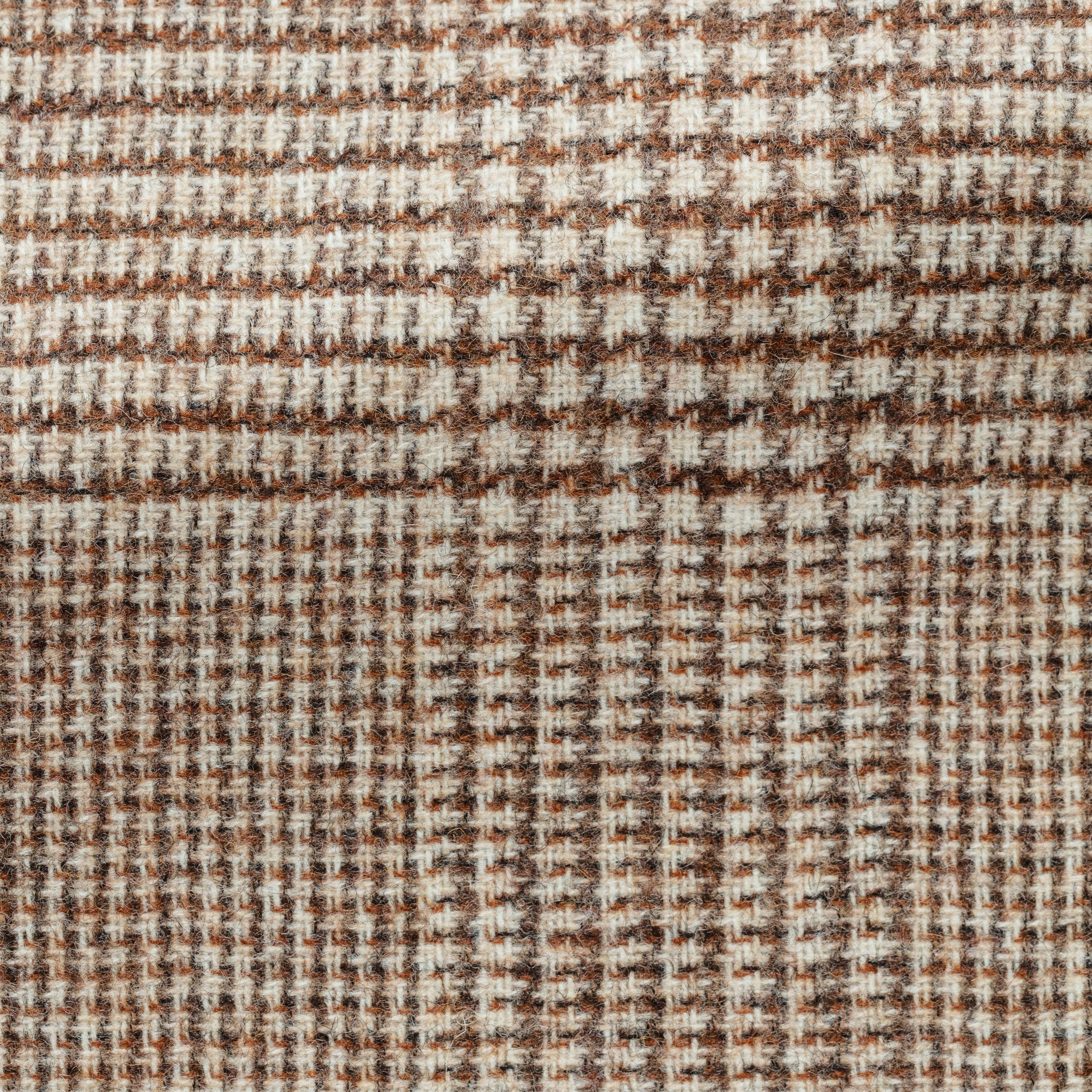 Cream-Caramel Wool-Alpaca Glen Plaid Utility Jacket