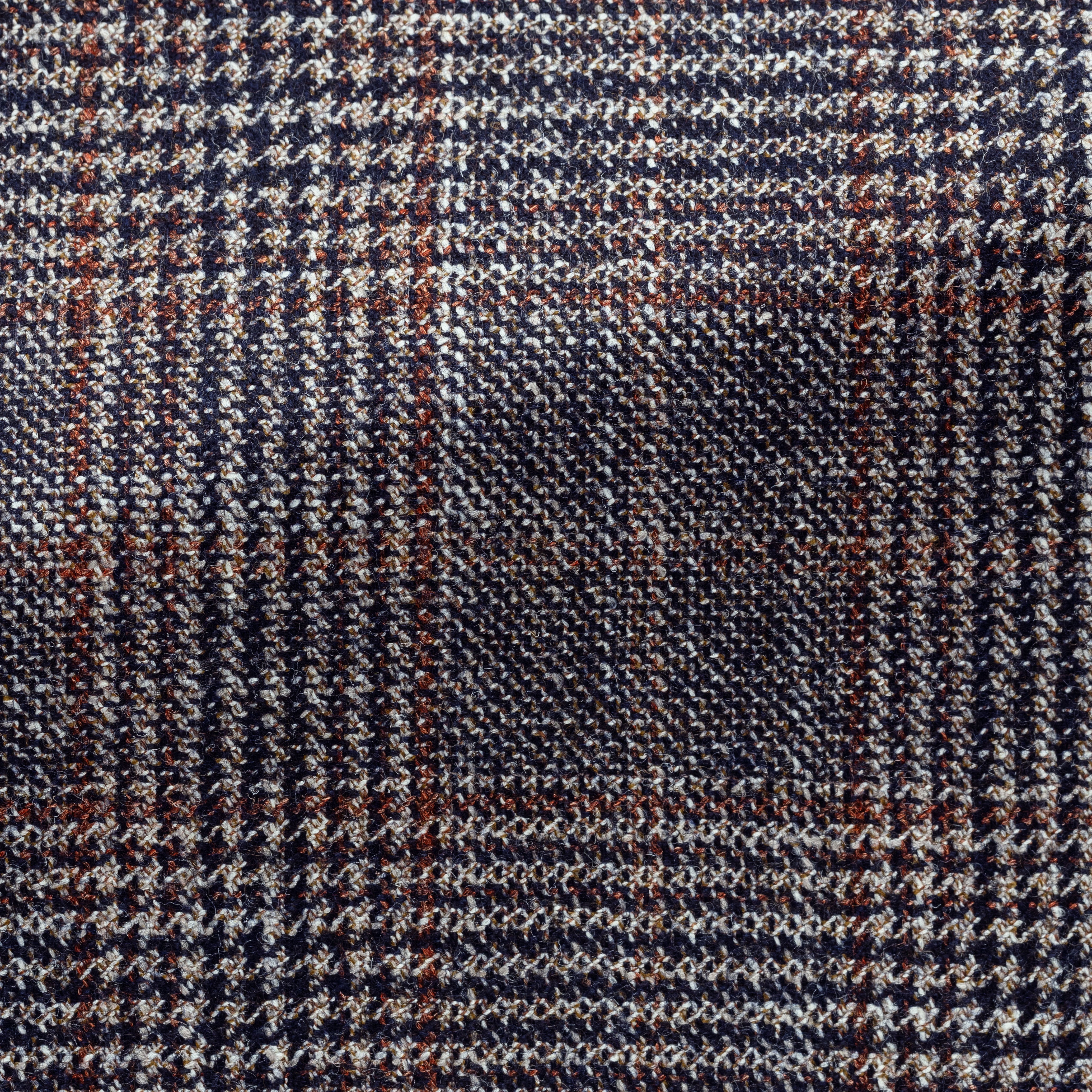 Blue-Sand Wool-Silk-Cashmere w/ Copper Glen Plaid Jacket