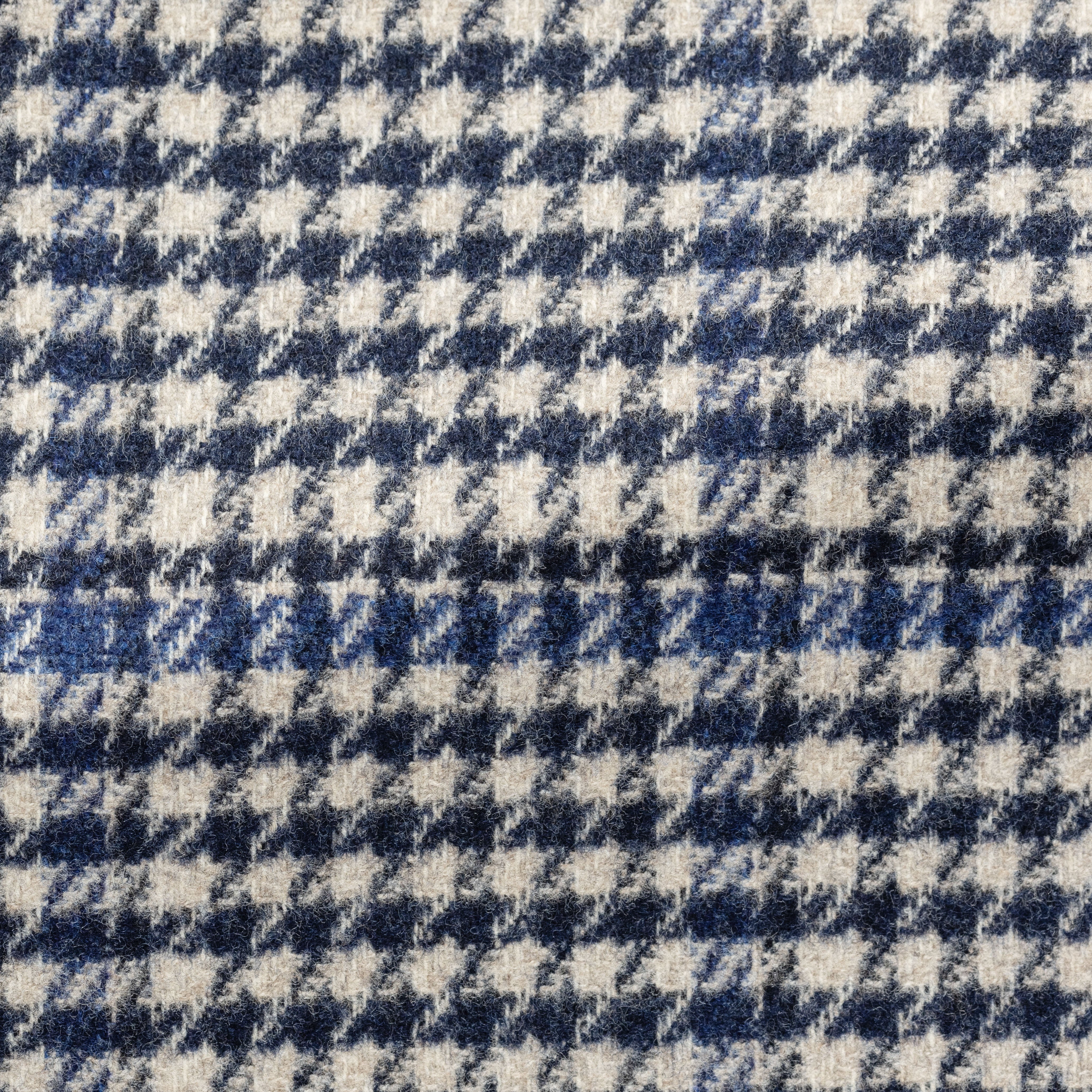 Navy-Sand Wool-Cashmere Houndstooth w/ Royal Blue Windowpane Jacket