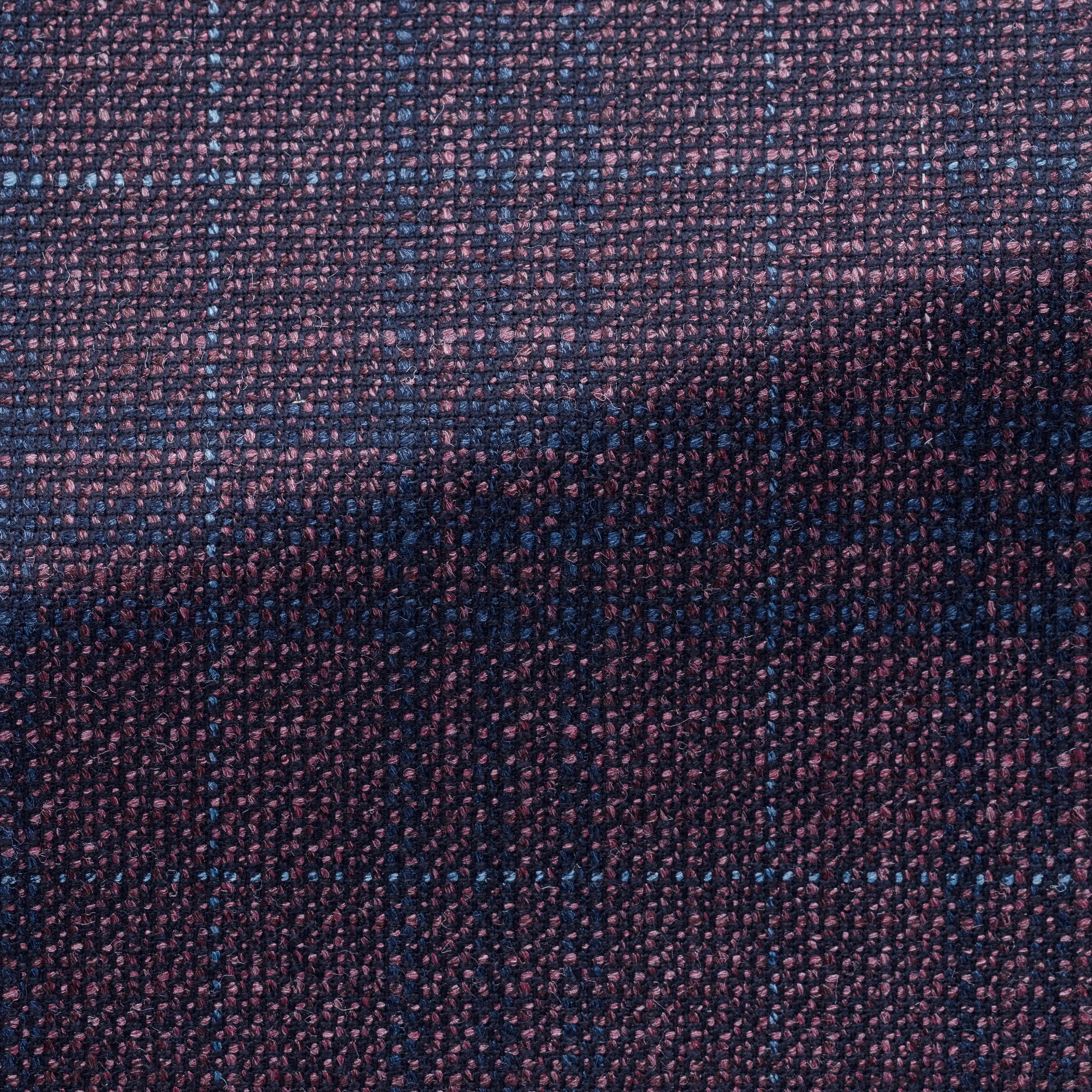 Indigo Blue-Plum Wool-Silk w/ Mixed Blue Glen Plaid Jacket