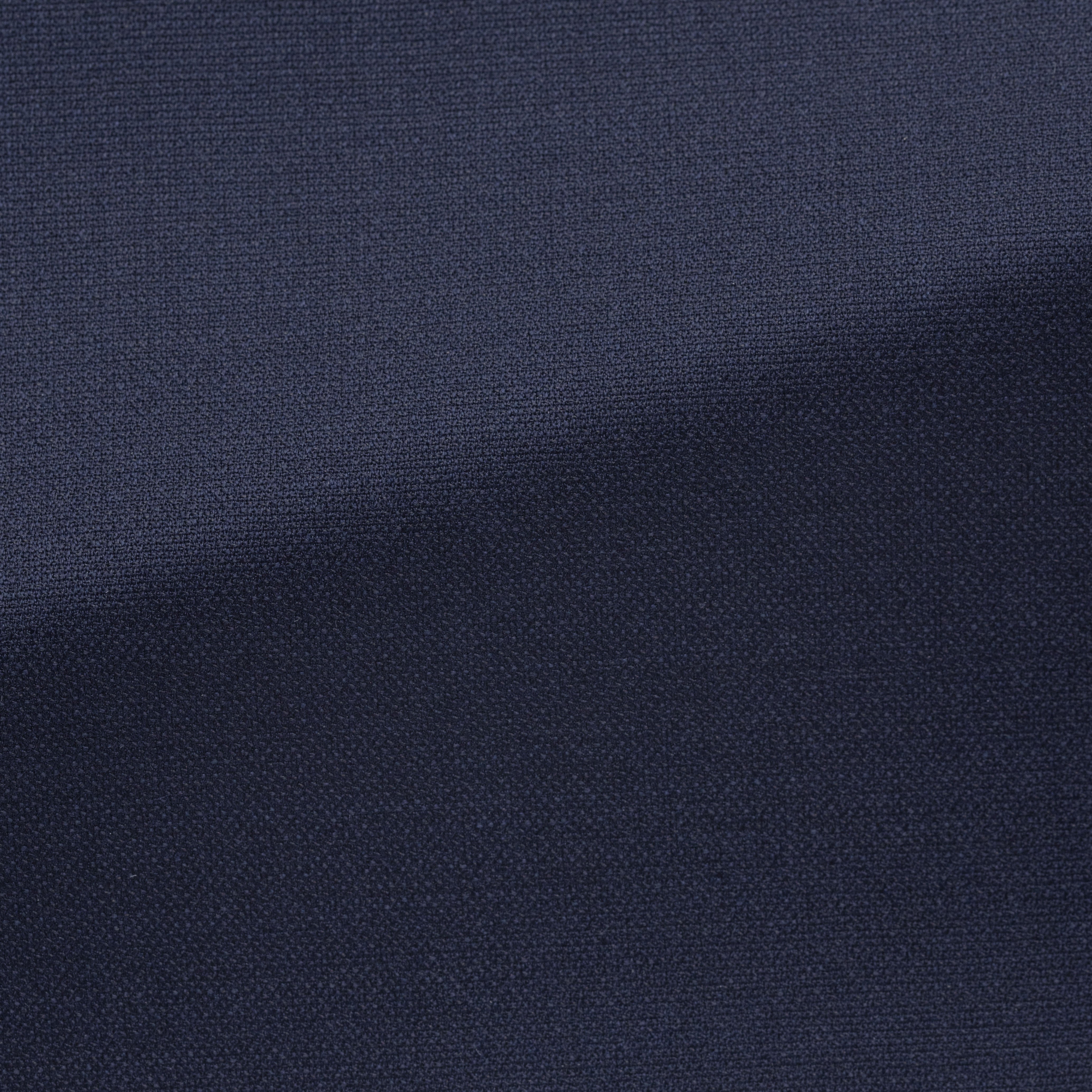 Navy Blue Stretch Wool-Silk Hopsack Trouser