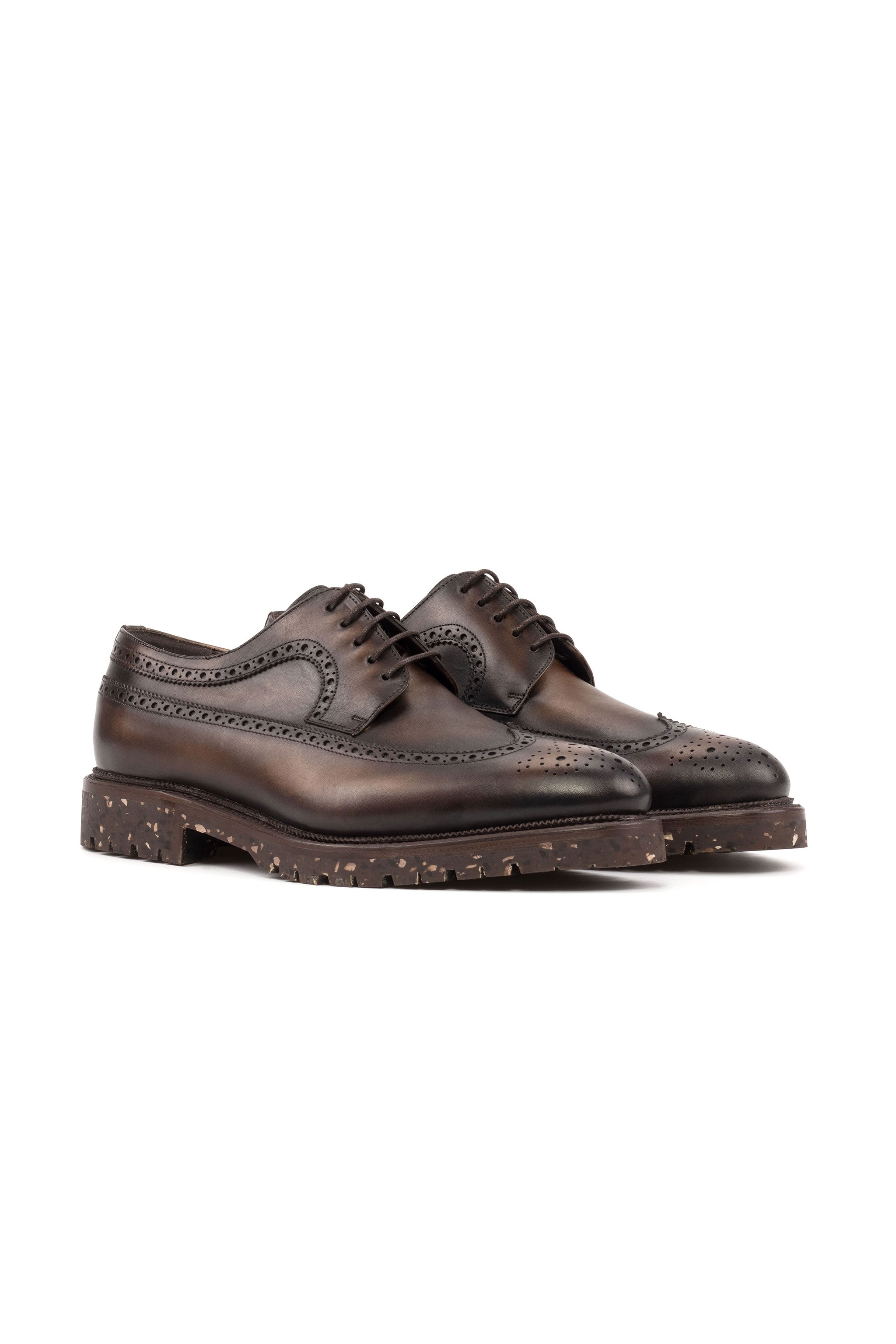 Brown Calf W/ Recycled Rubber Comando Sole Longwing Blucher