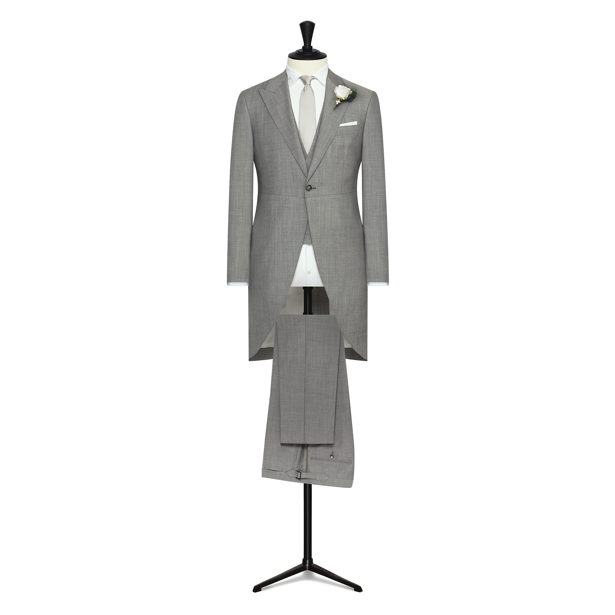 Light Grey Solaro S100 Wool 3- Piece Morning Coat Suit