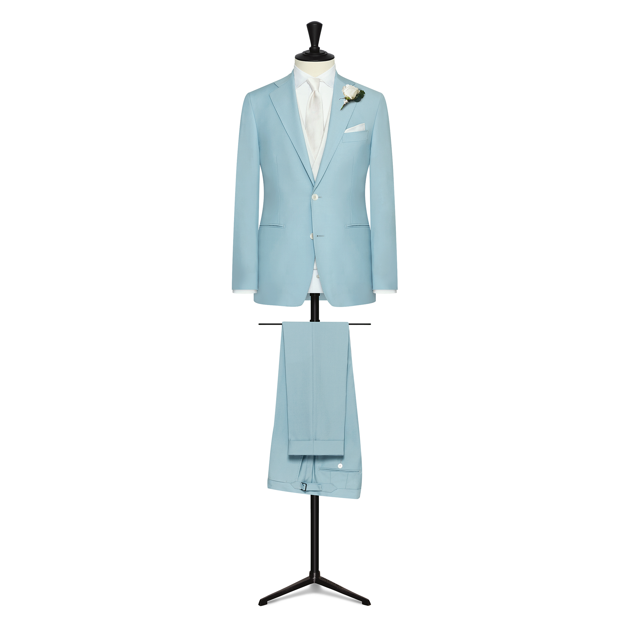 Pastel Blue S100 Wool Faille Suit *Ivory Vest Optional