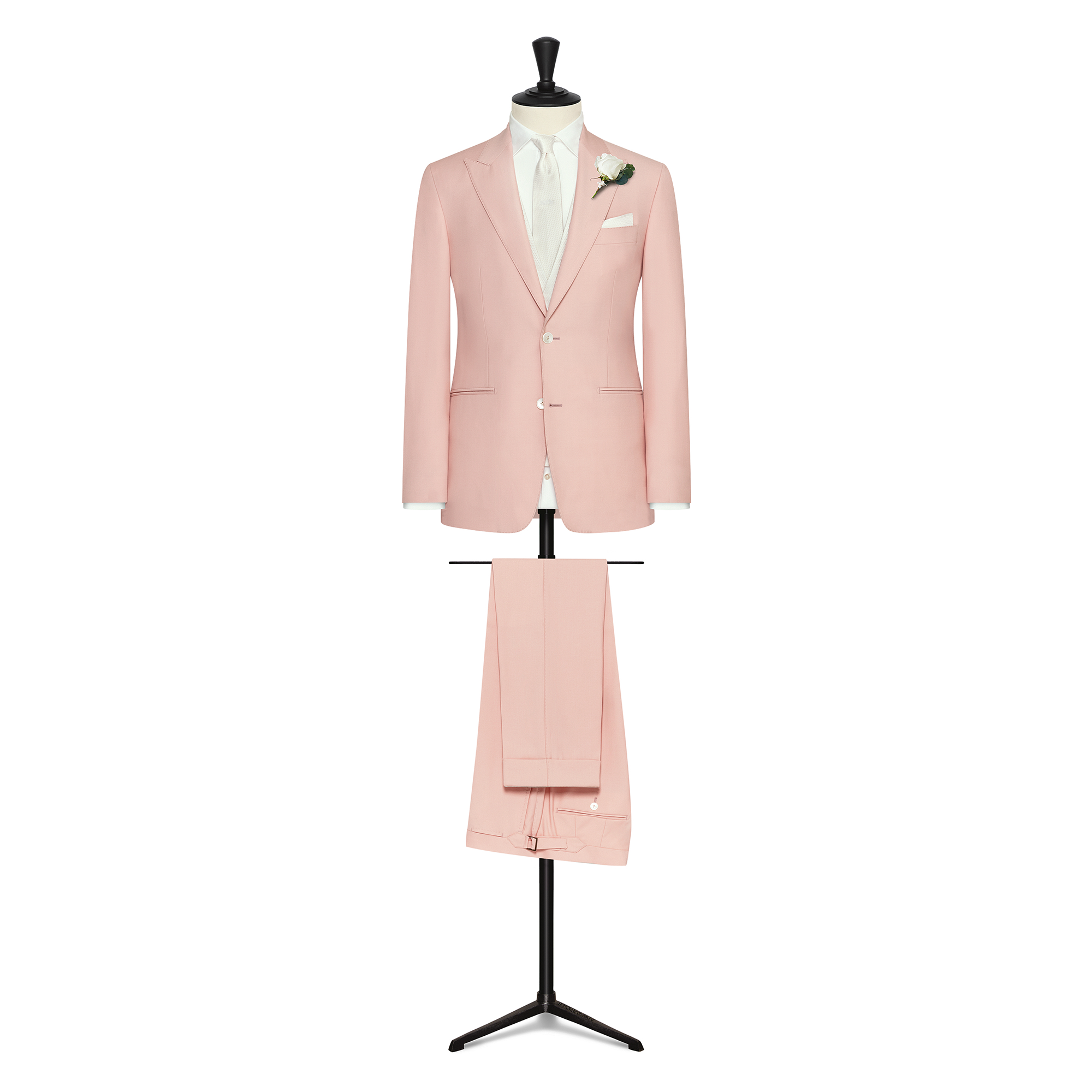 Pastel Pink S100 Wool Faille Suit *Ivory Vest Optional