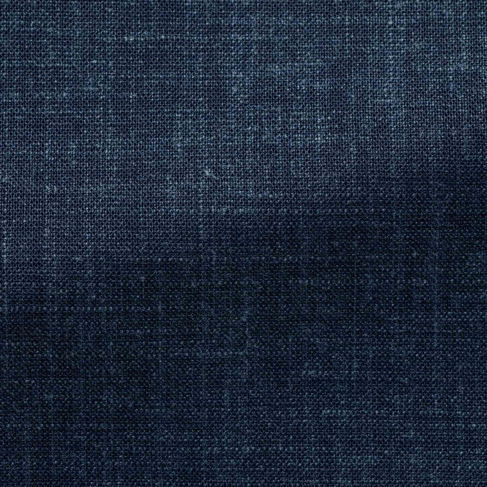 Dark Blue Stretch Wool-Linen Suit