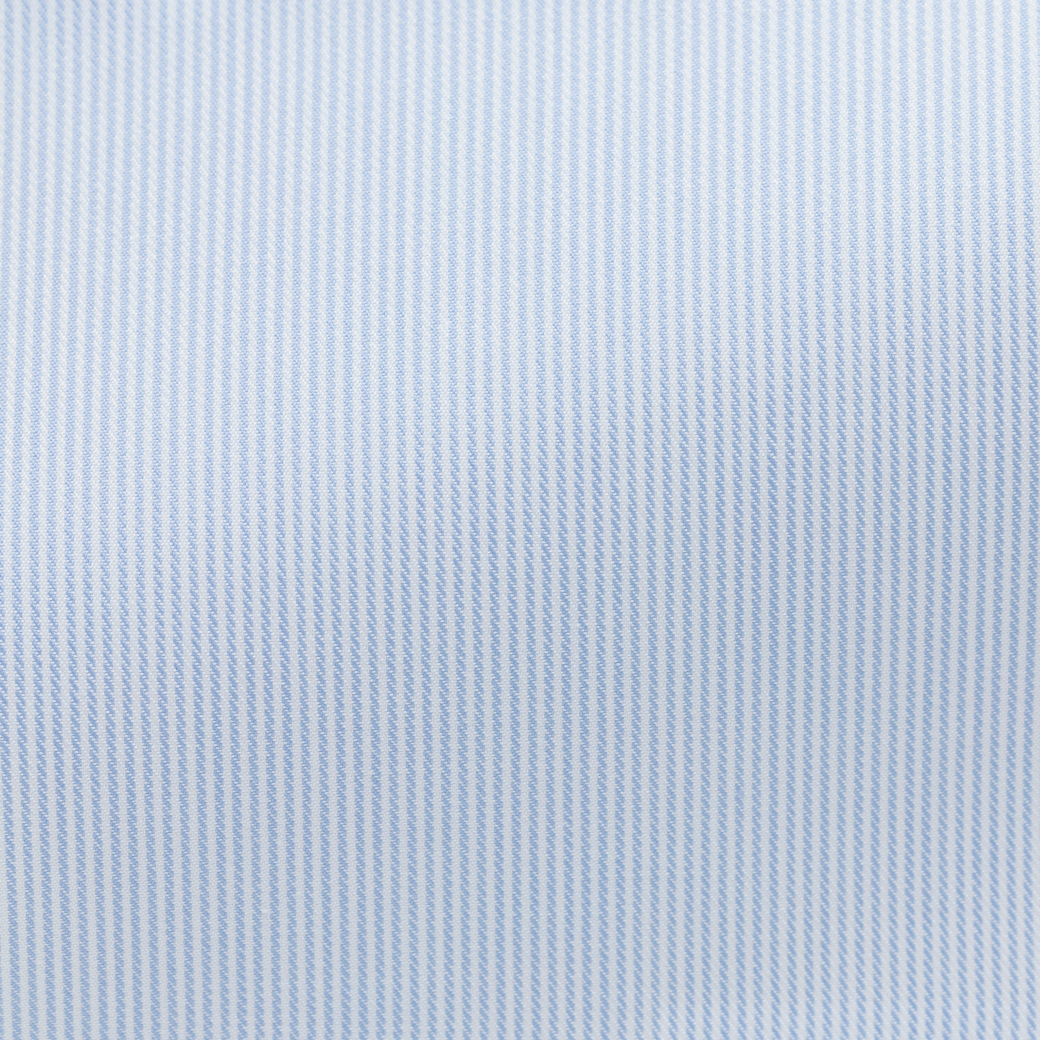 White Cotton Twill W/ Light Blue Micro-Stripe Shirt