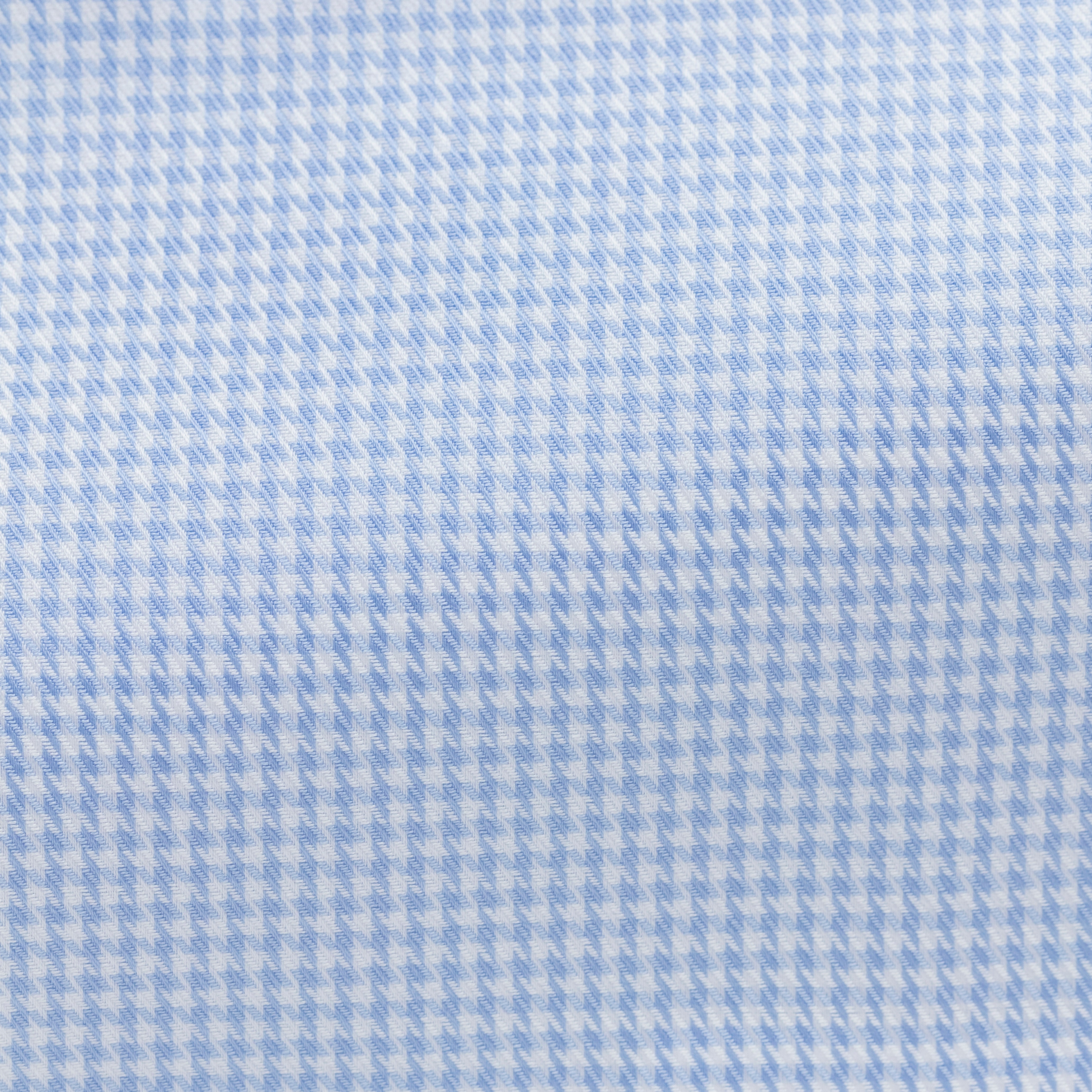Light Blue Cotton Houndstooth Twill Shirt