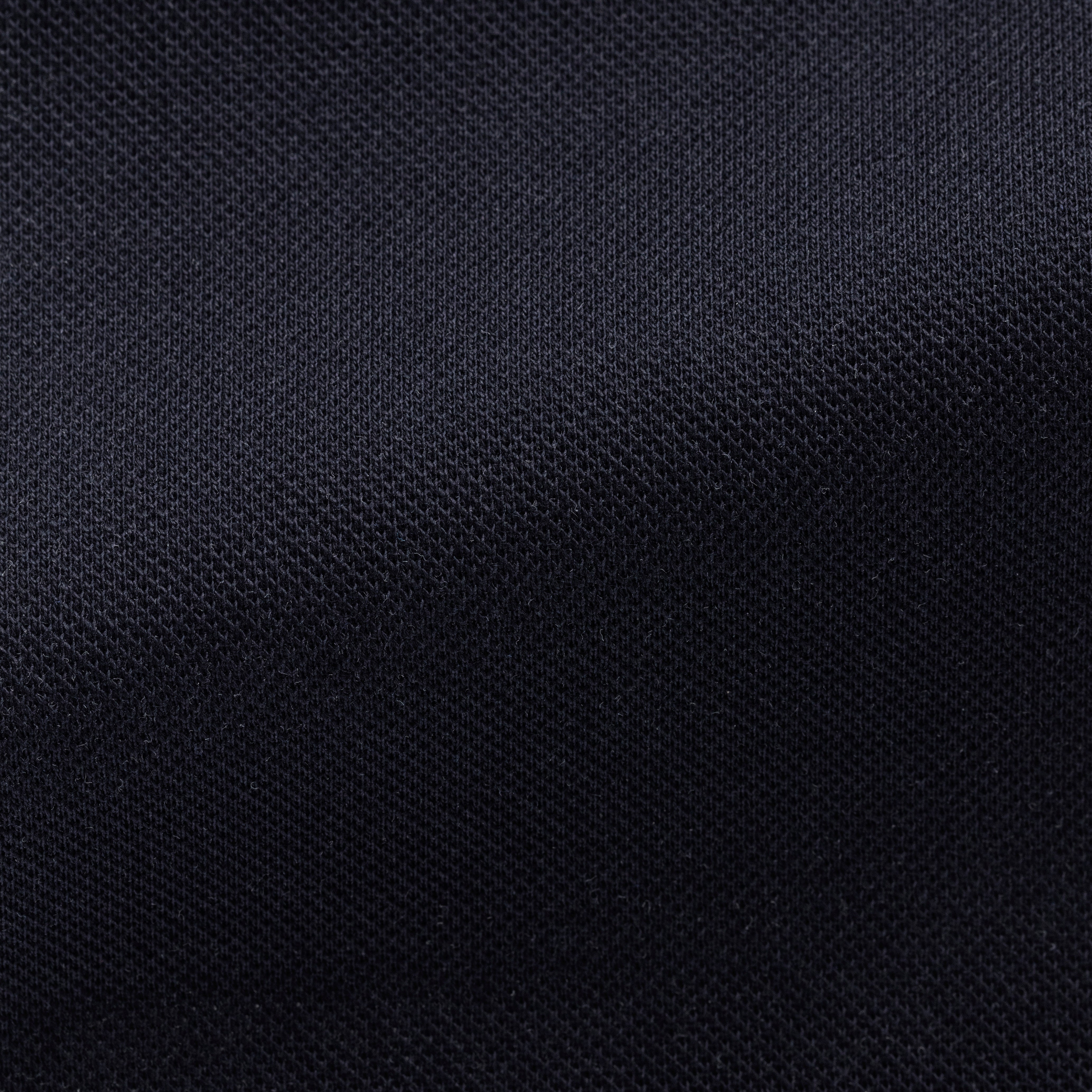 Dark Blue Cotton Piqué Knit Shirt