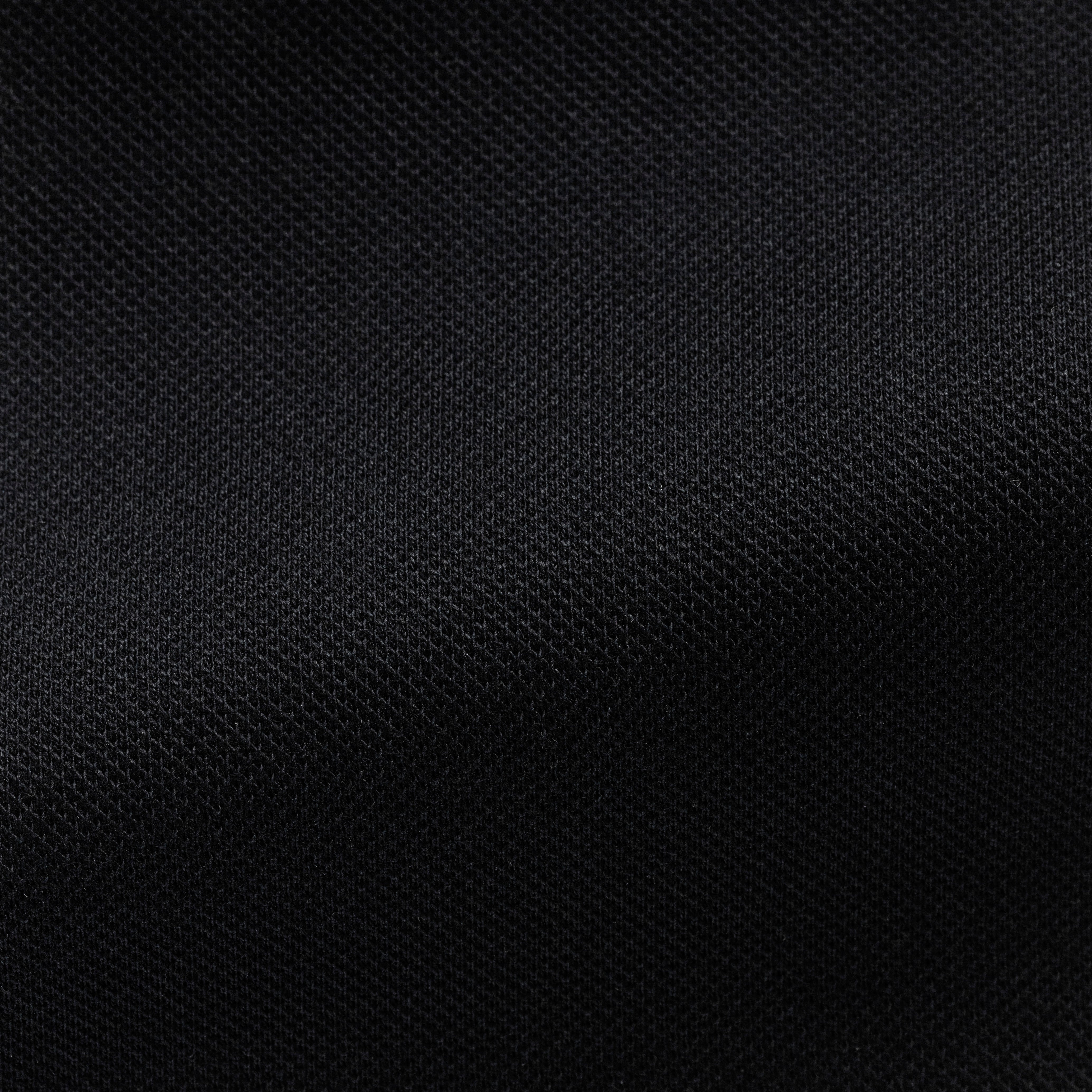 Black Cotton Piqué Knit Shirt