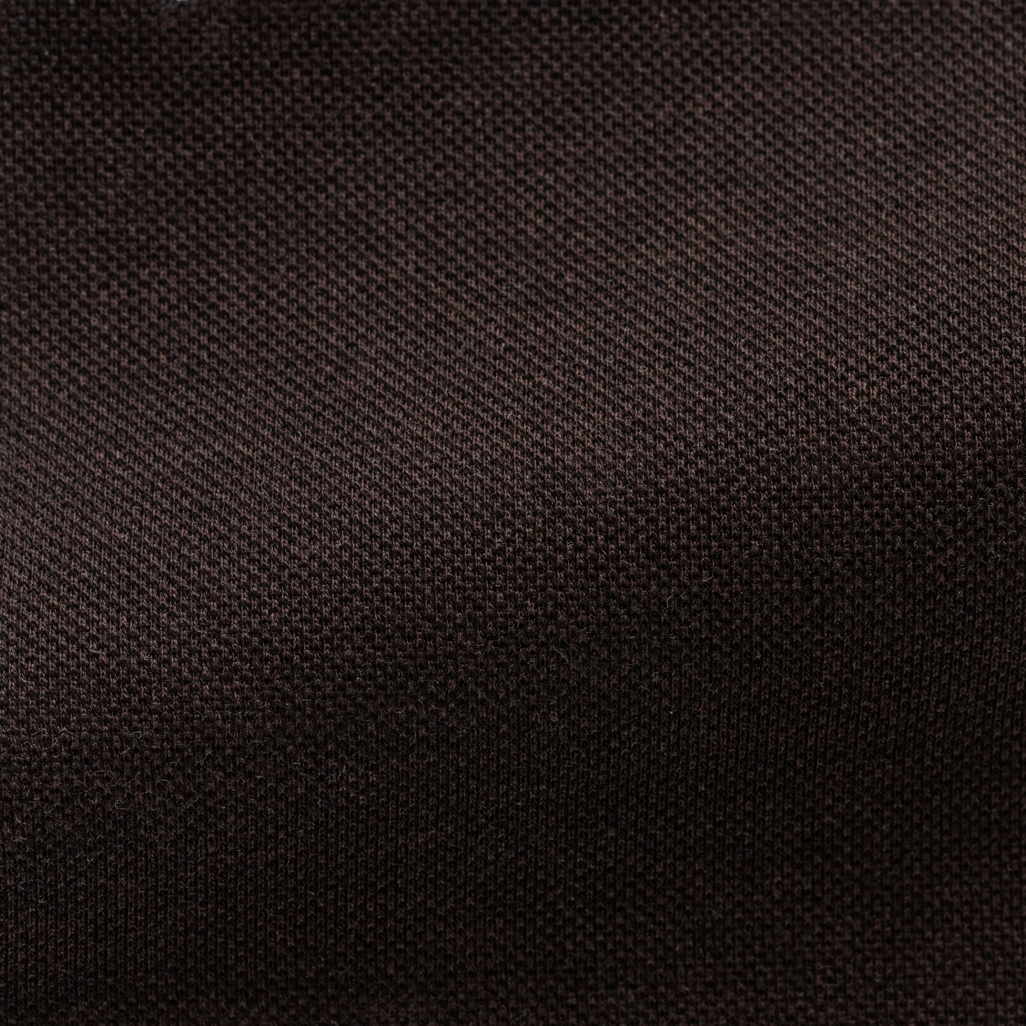 Dark Brown Mélange Cotton Piqué Knit Shirt