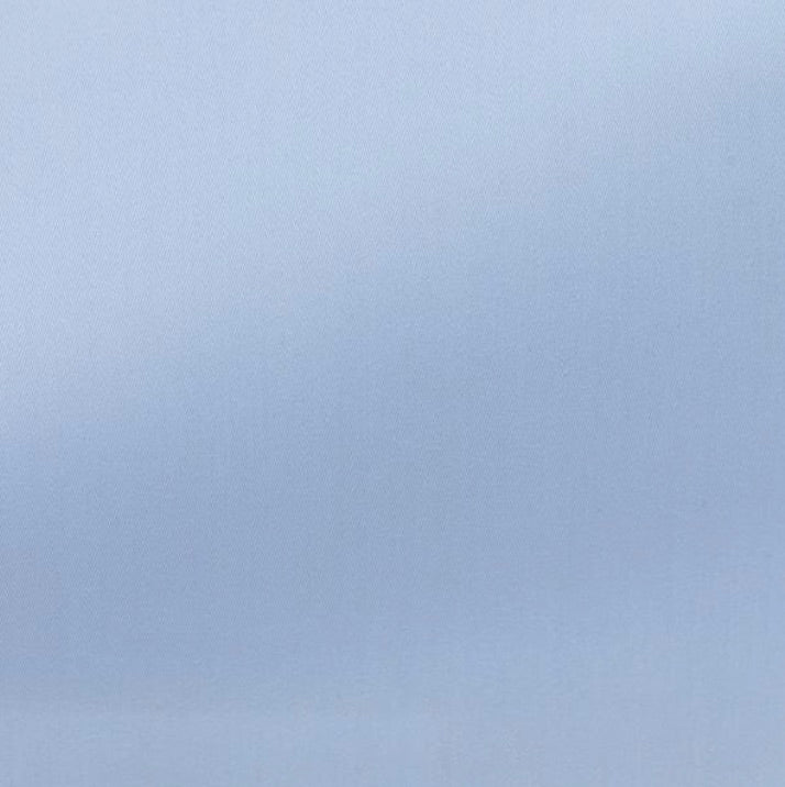 Sky Blue Stretch Cotton Blend Sateen Shirt