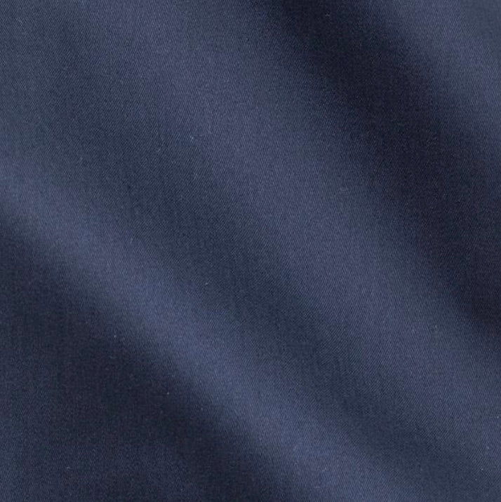 Midnight Blue Stretch Cotton Blend Sateen Shirt