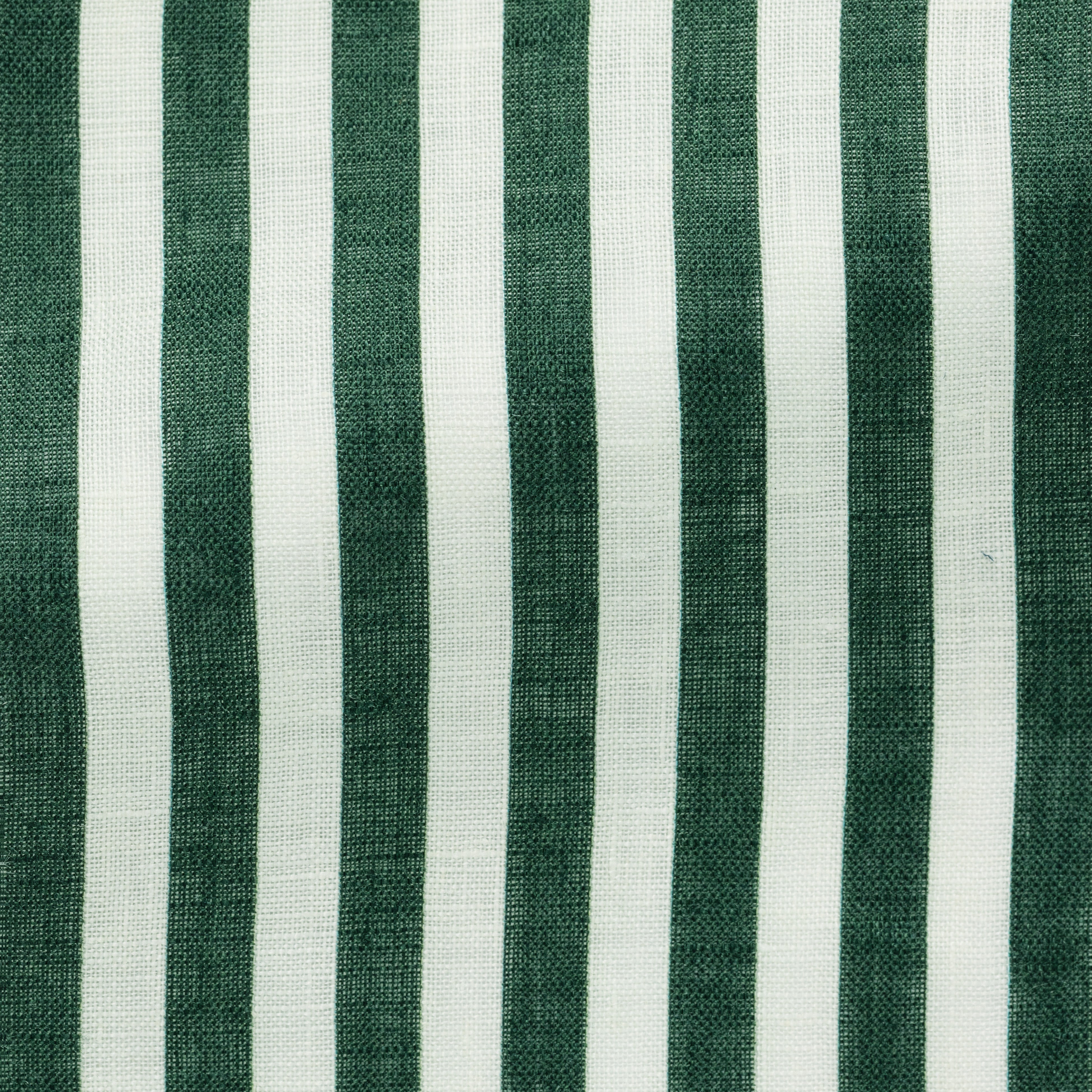 White Linen W/ Bottle Green Bold Stripe Shirt