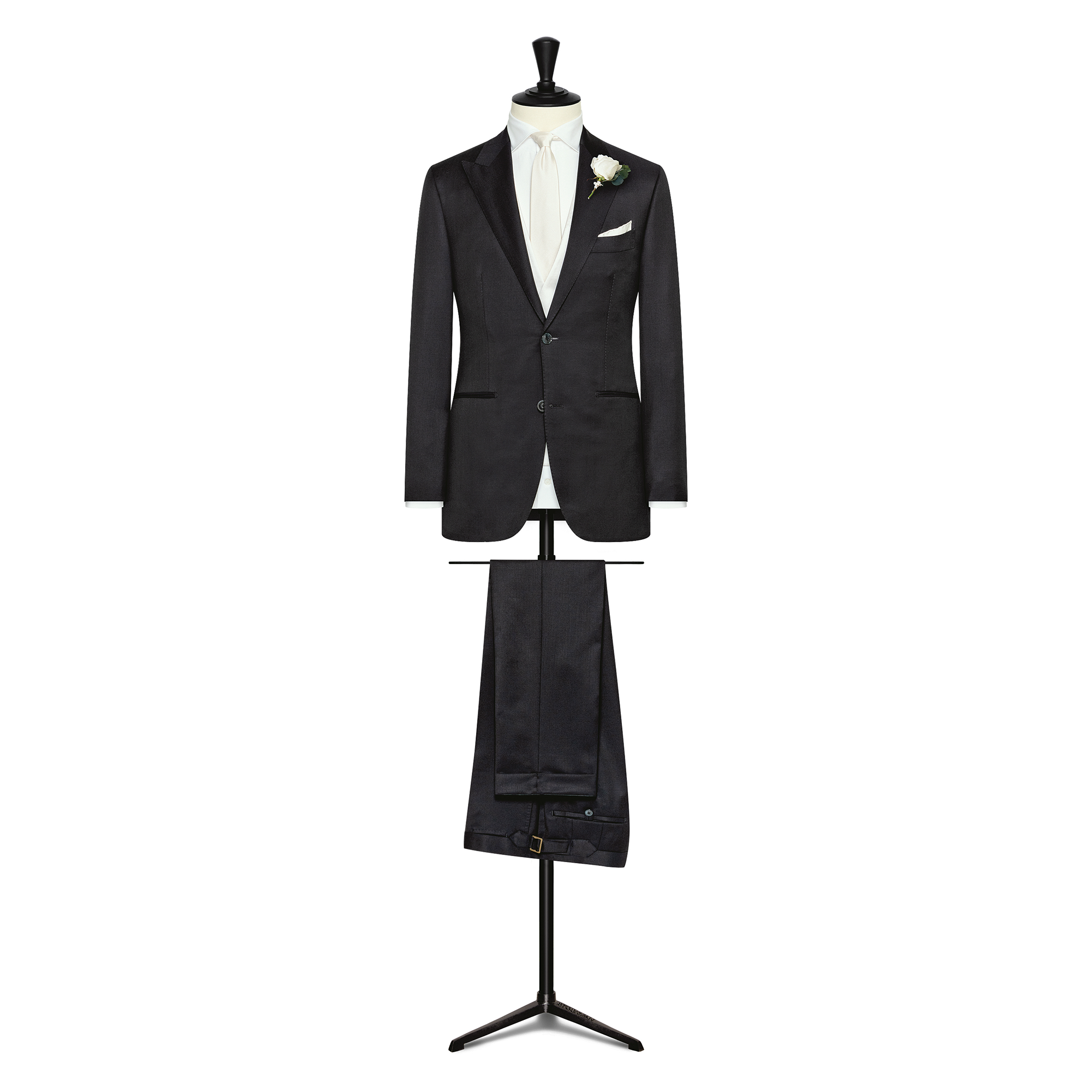 Midnight Blue Twill Wool-Mohair Suit *Ivory Vest Optional
