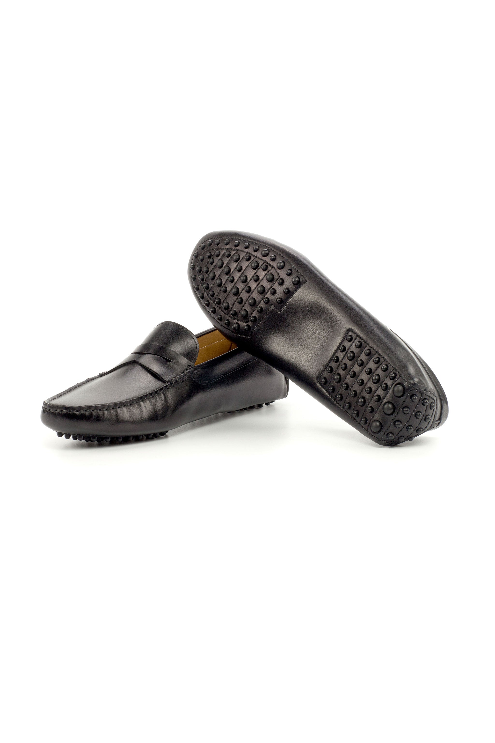 Black Painted Calf + Black Gommino Drivers