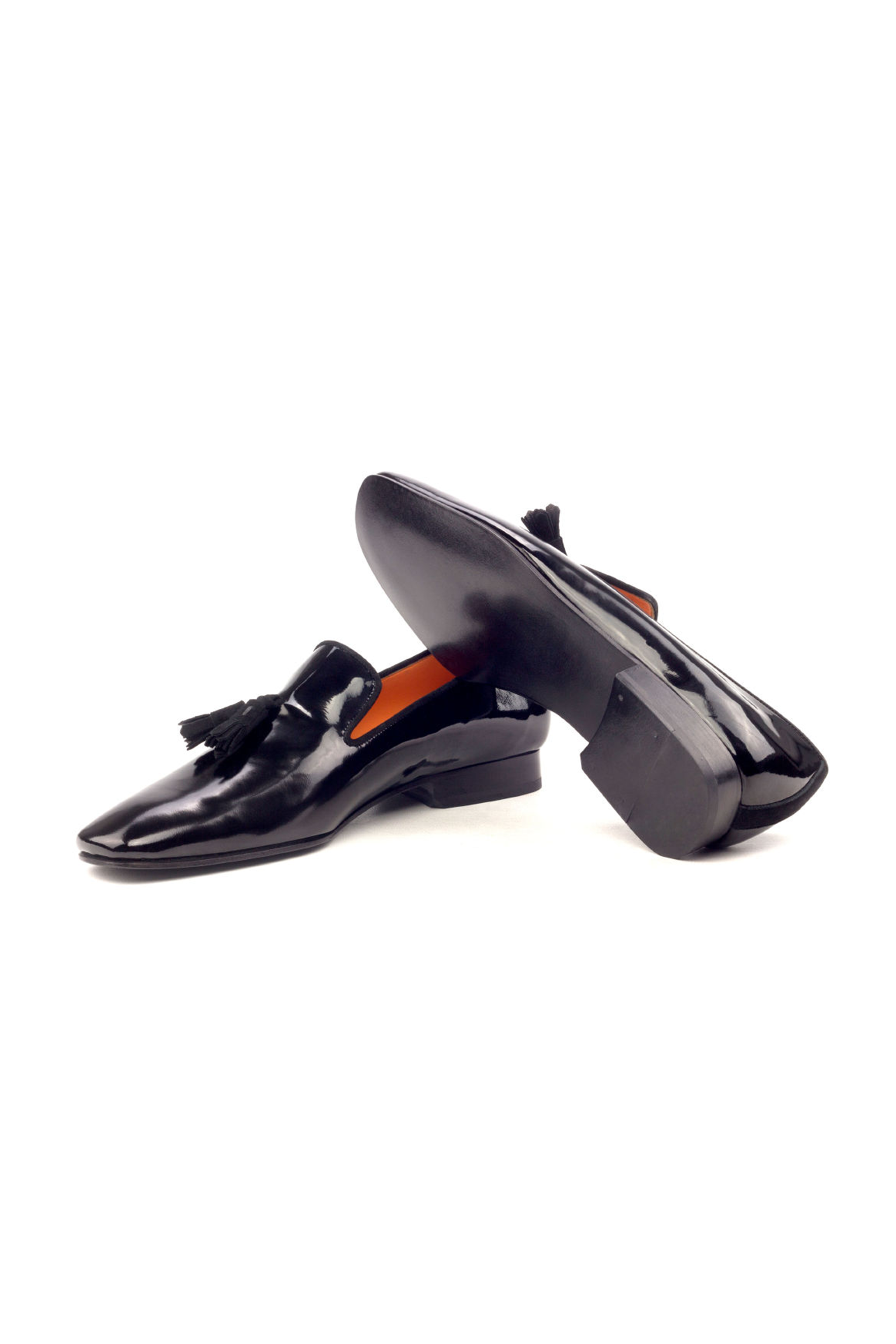 Black Patent + Black Suede Drake Slipper
