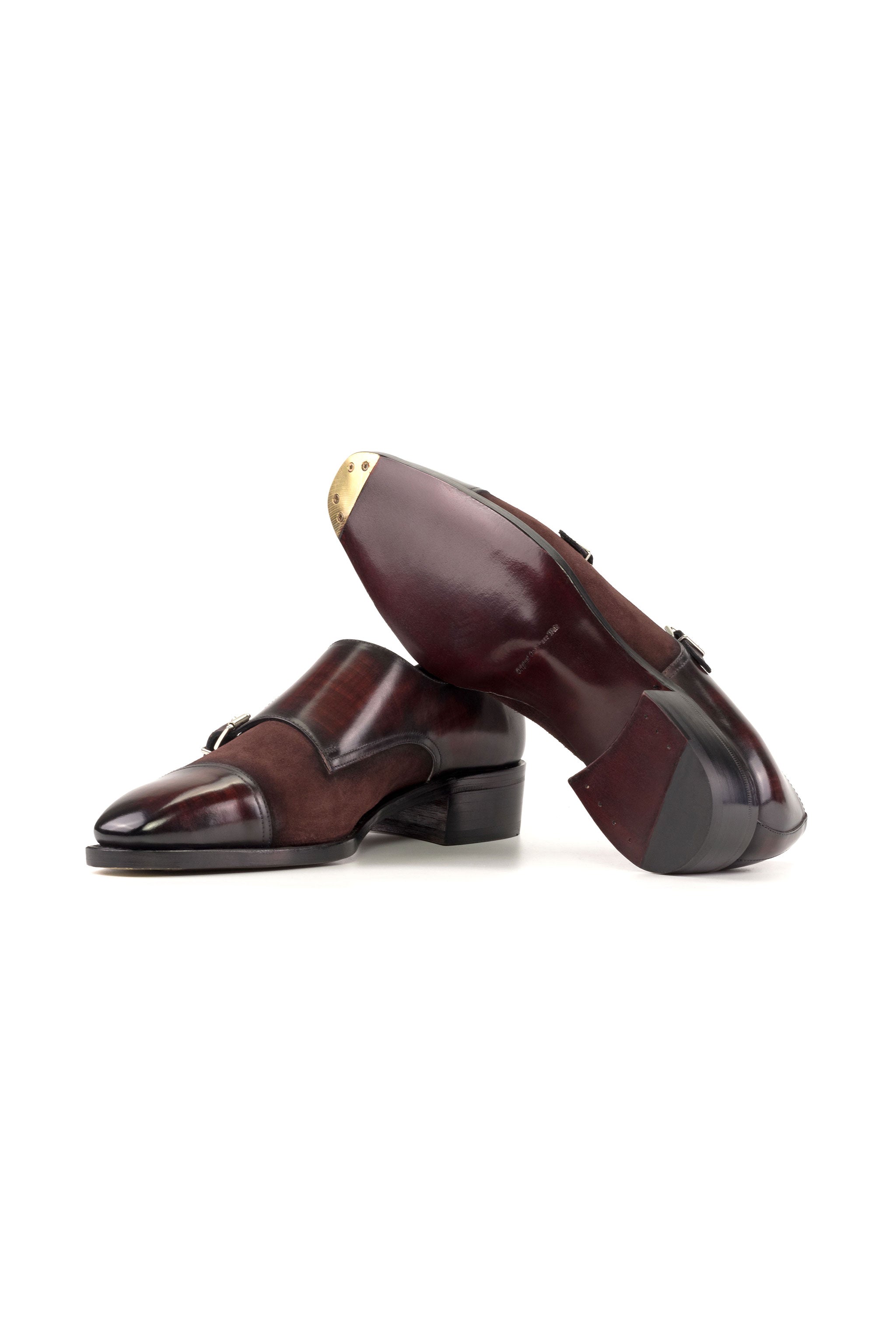 Burgundy Lux Suede + Burgundy Patina Double Monk