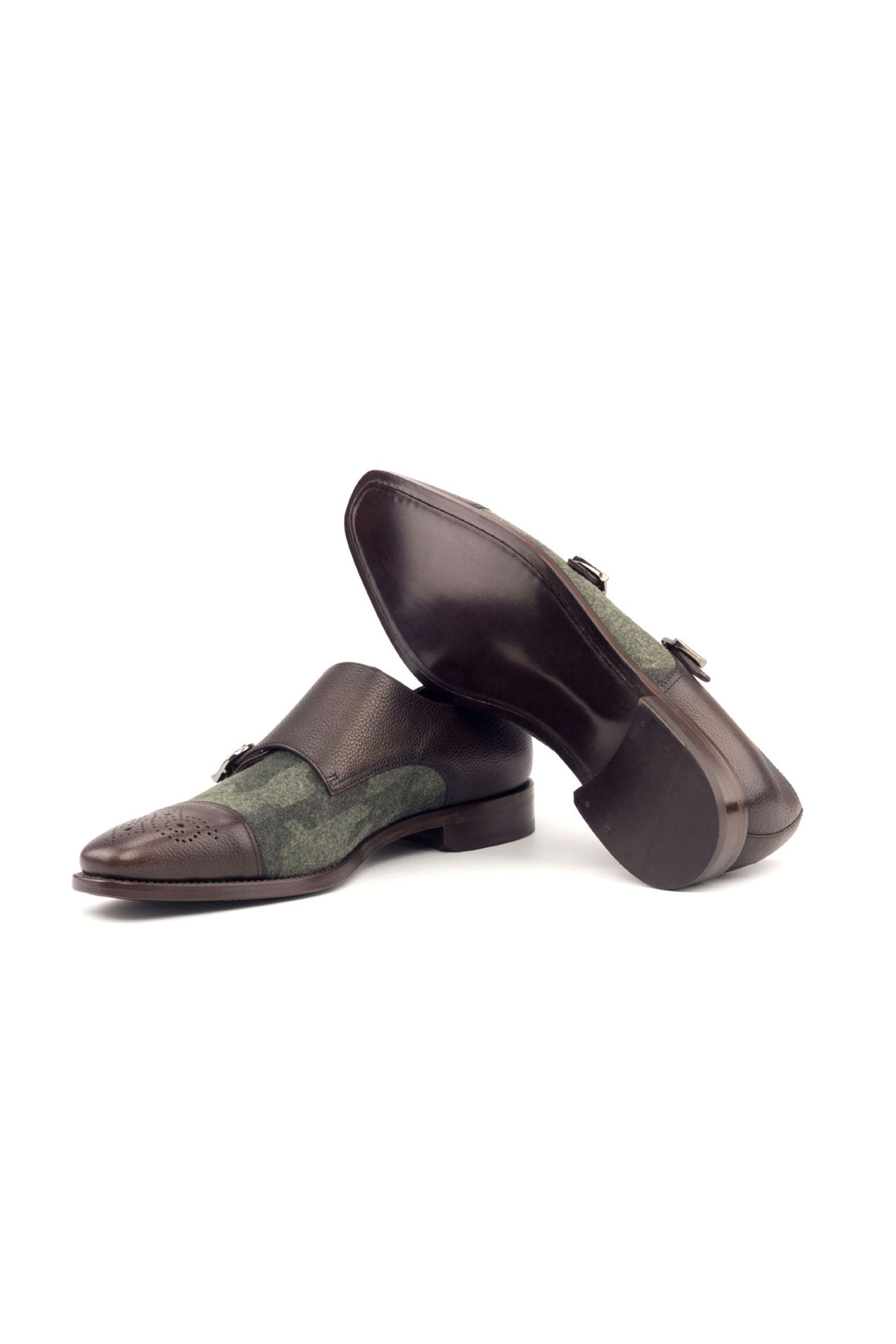 Camo Flannel Sartorial + Dark Brown Painted Full Grain Double Monk