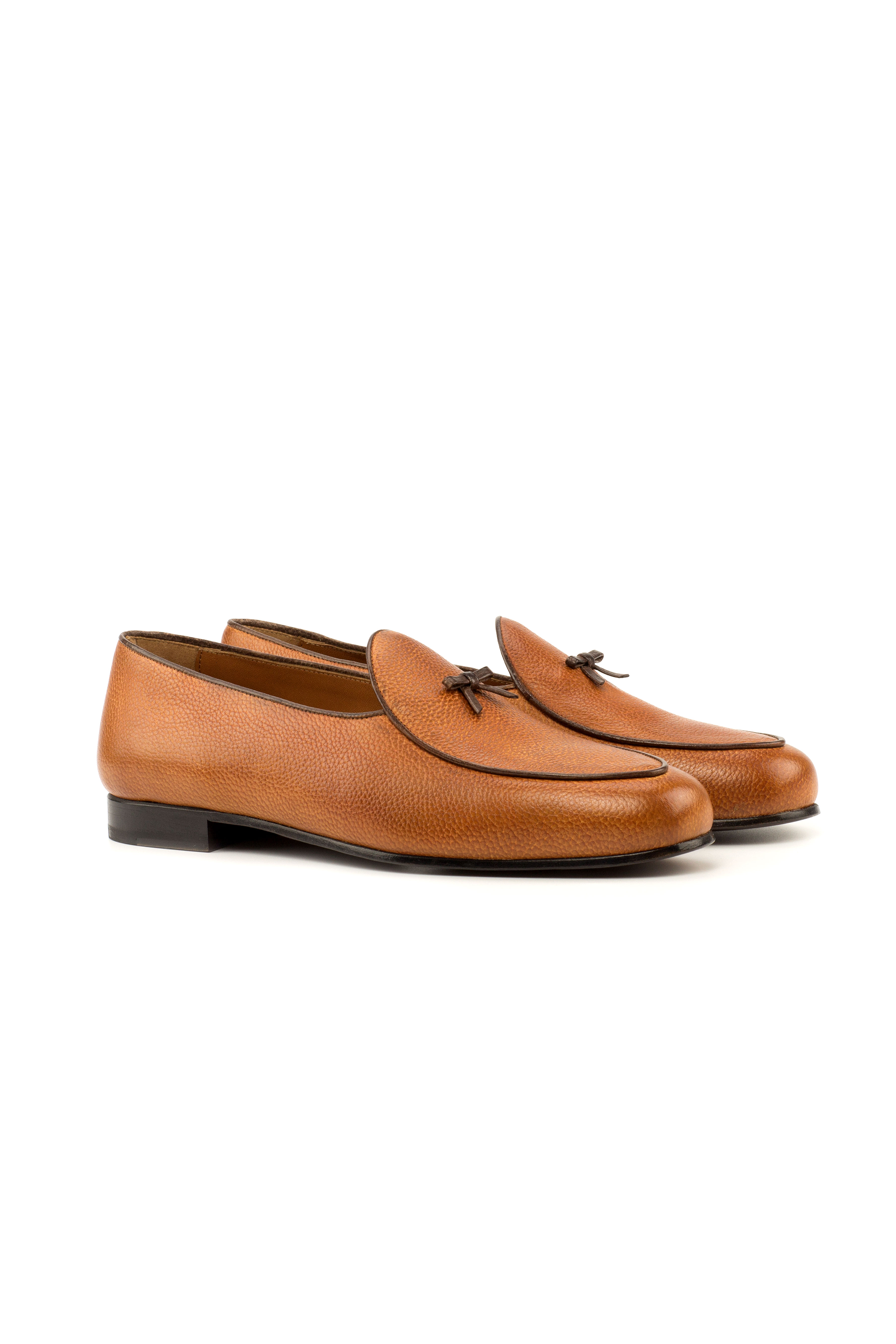 Cognac Painted Full Grain + Dark Brown Painted Full Grain Belgian Slipper