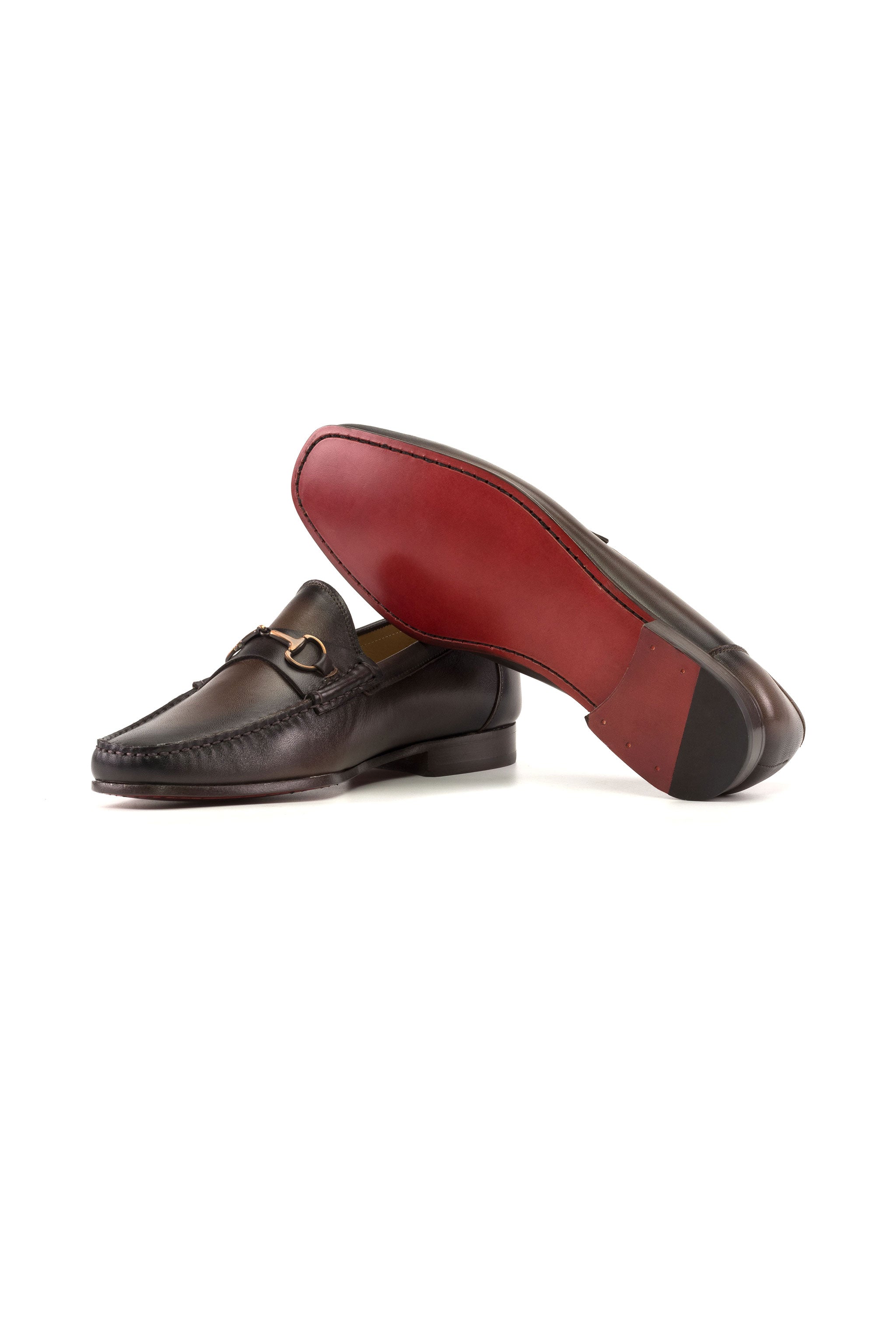 Dark Brown Nappa Burnishing W/ Copper Metal Bit Moccasin