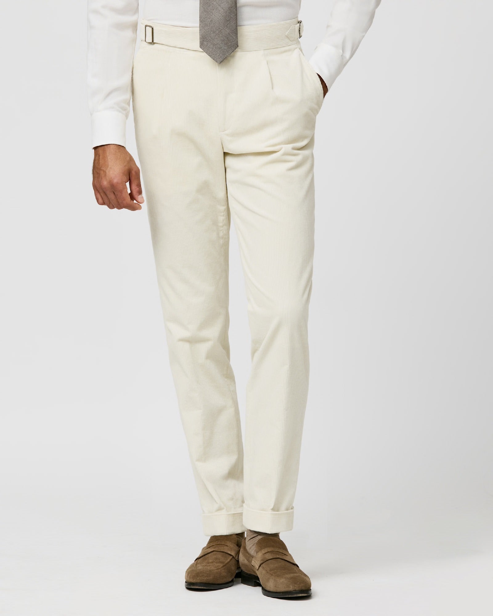 Off-White Stretch Cotton Corduroy Trousers