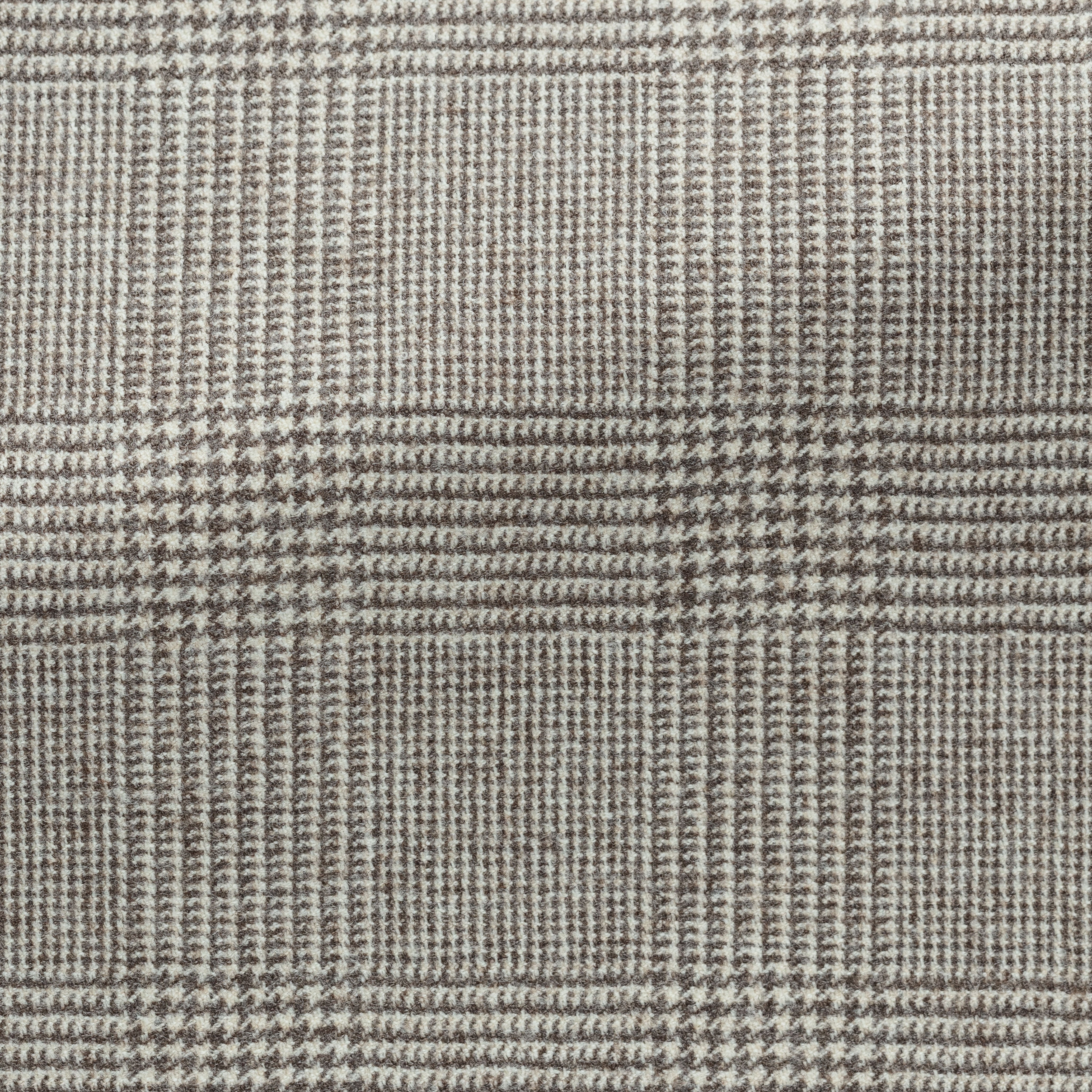 Taupe-Ivory Stretch Wool Glen Plaid Suit