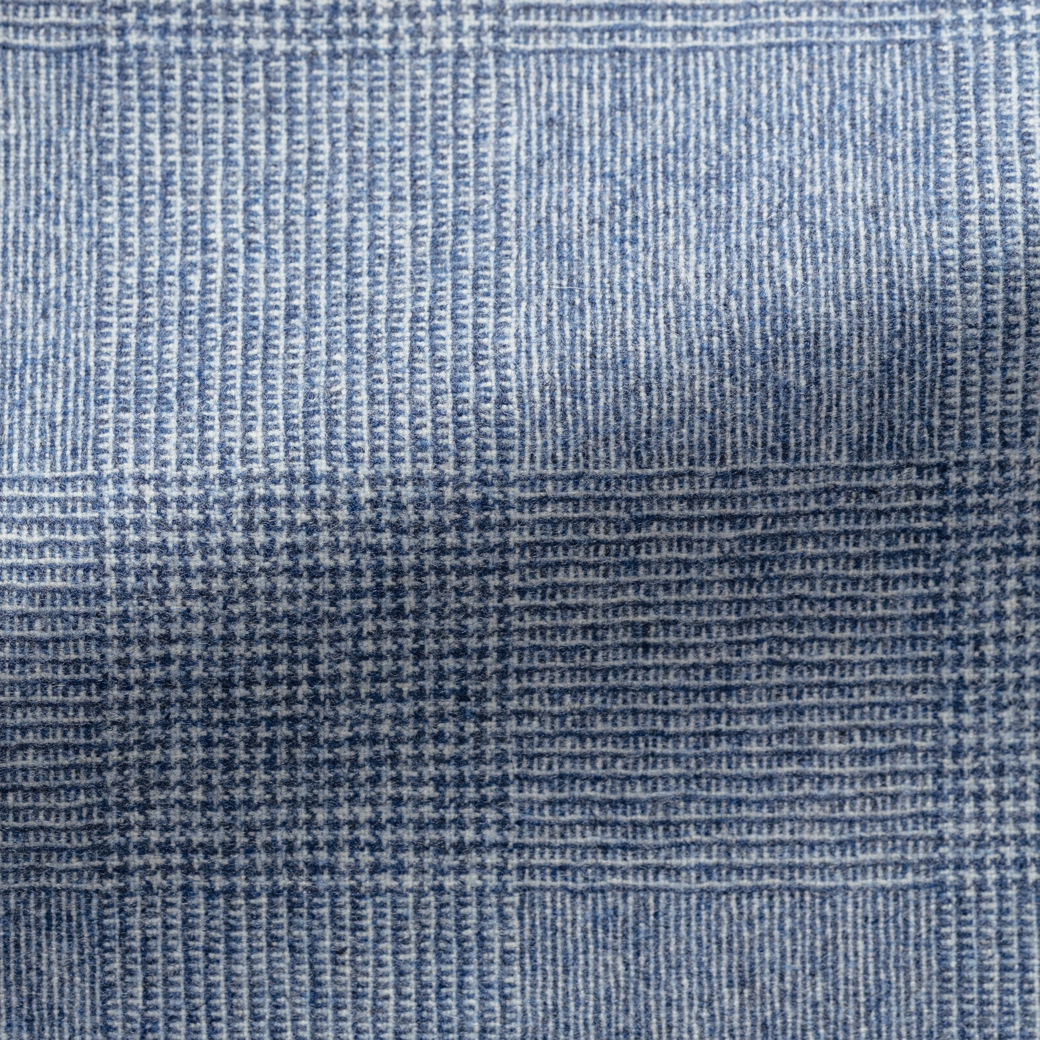 Royal Blue-Off-White WoolCashmere w/ Glen Plaid Suit