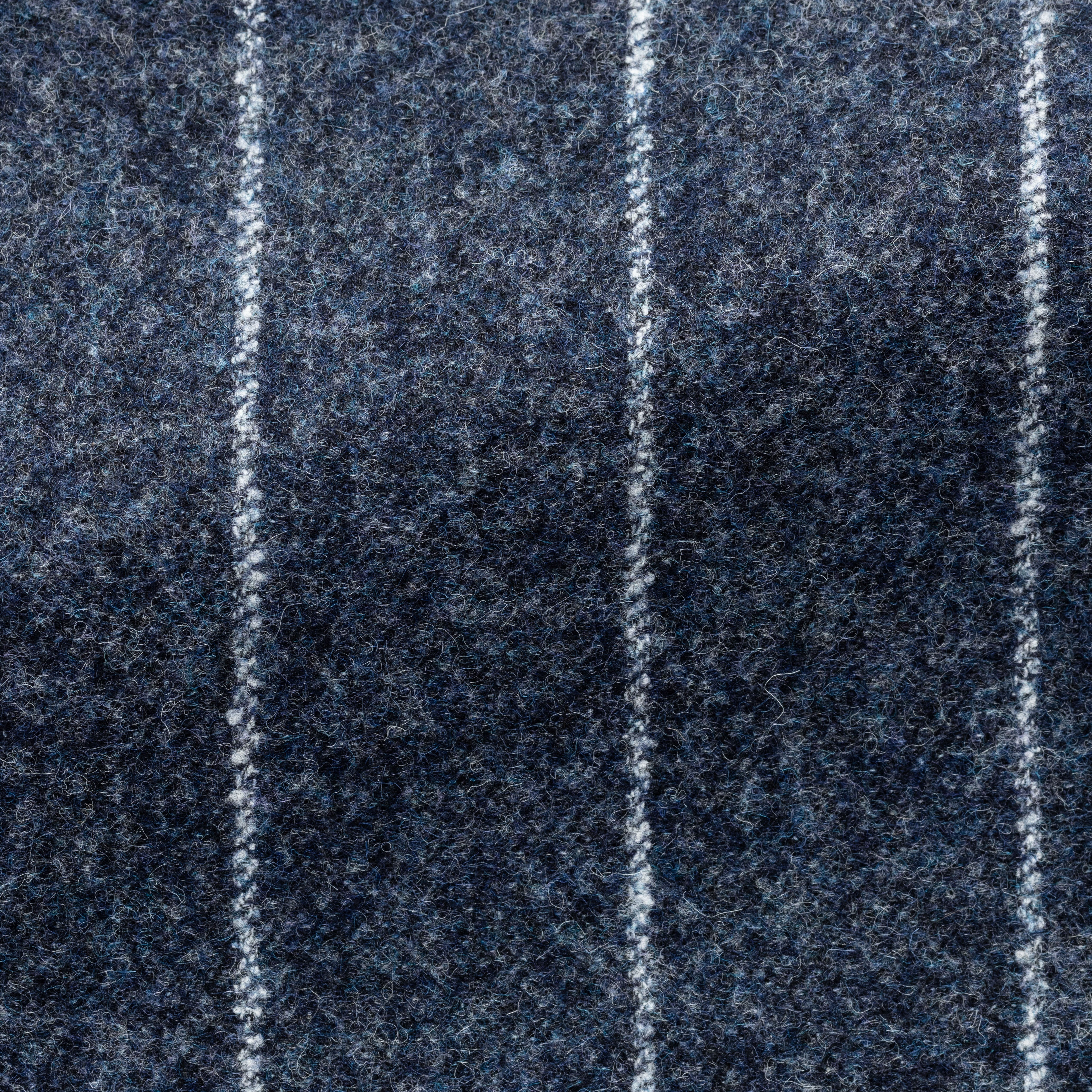 Dark Slate Blue Stretch Alpaca & Wool Blend w/ Ice Grey Stripe Suit