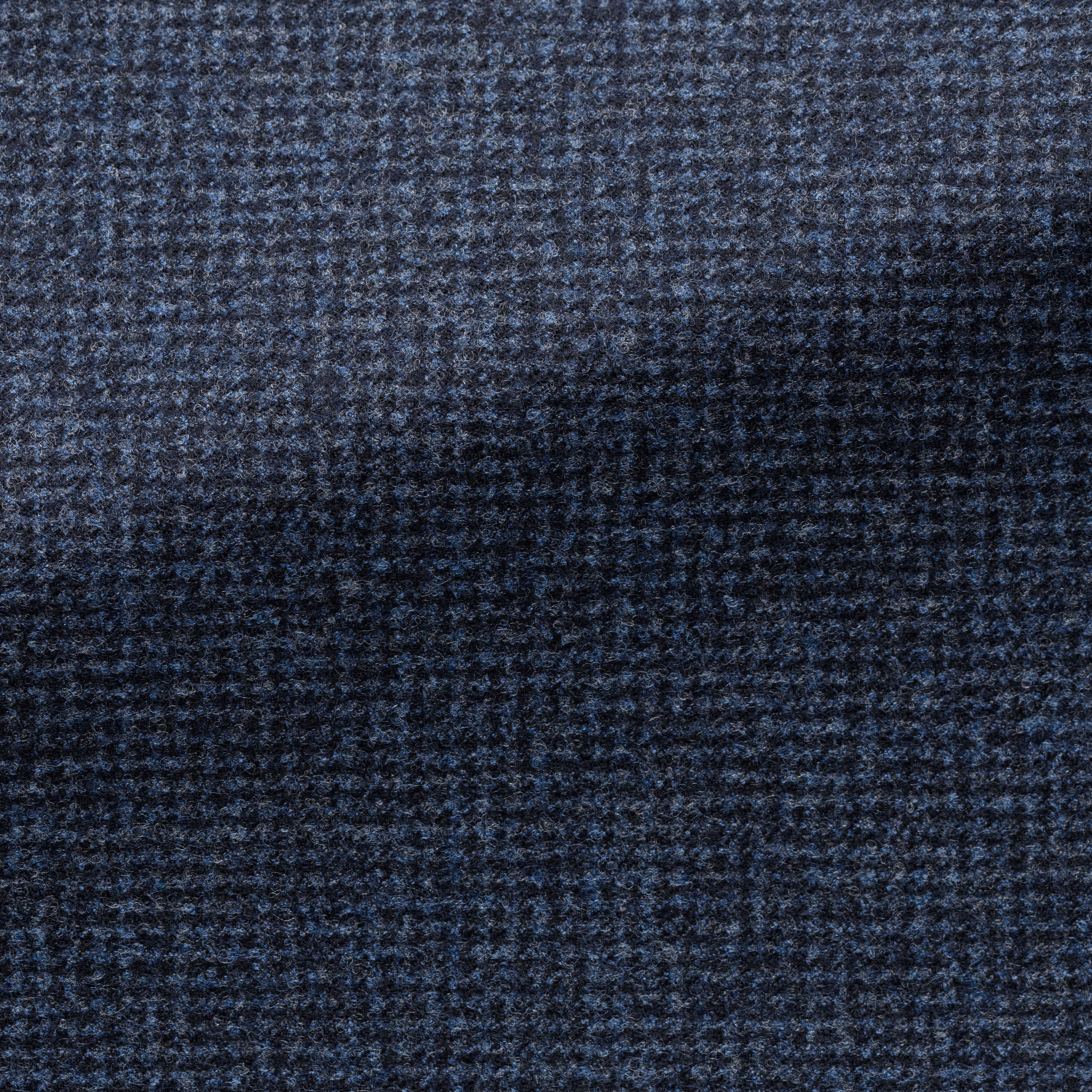 Midnight-Stone Blue Stretch Wool Micro-Houndstooth Suit