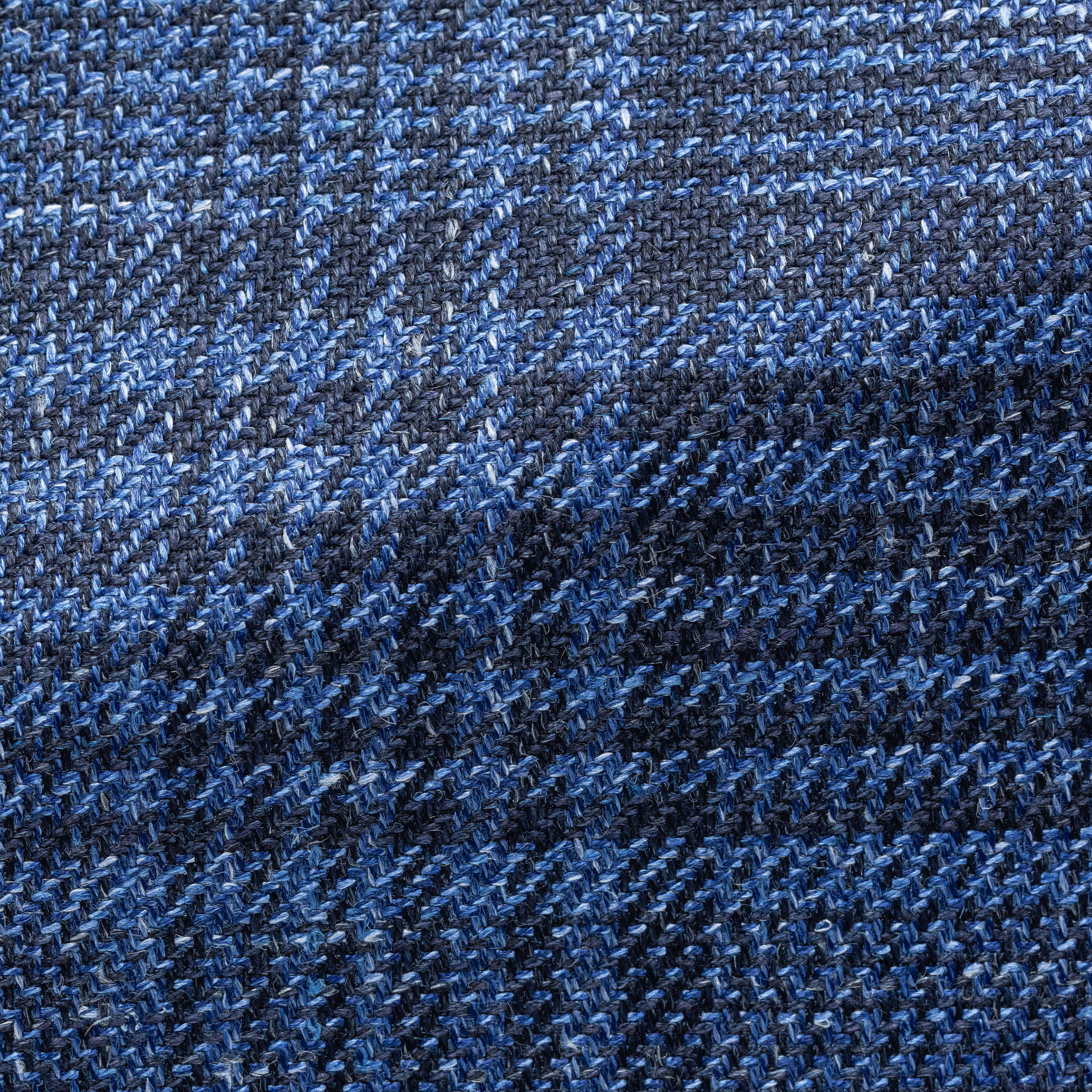 Indigo Wool-Silk-Linen w/ Navy Glen Plaid Jacket