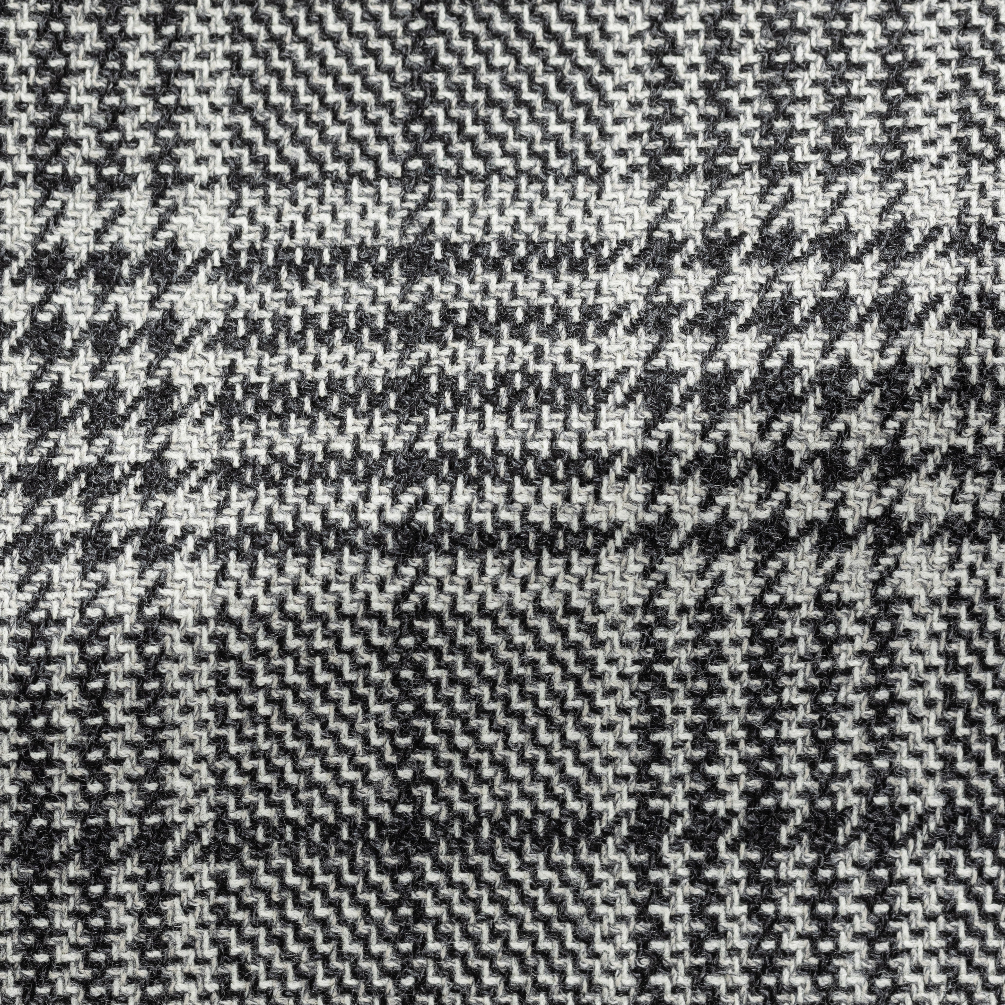 Black-White Wool-Silk Glen Plaid Utility Jacket
