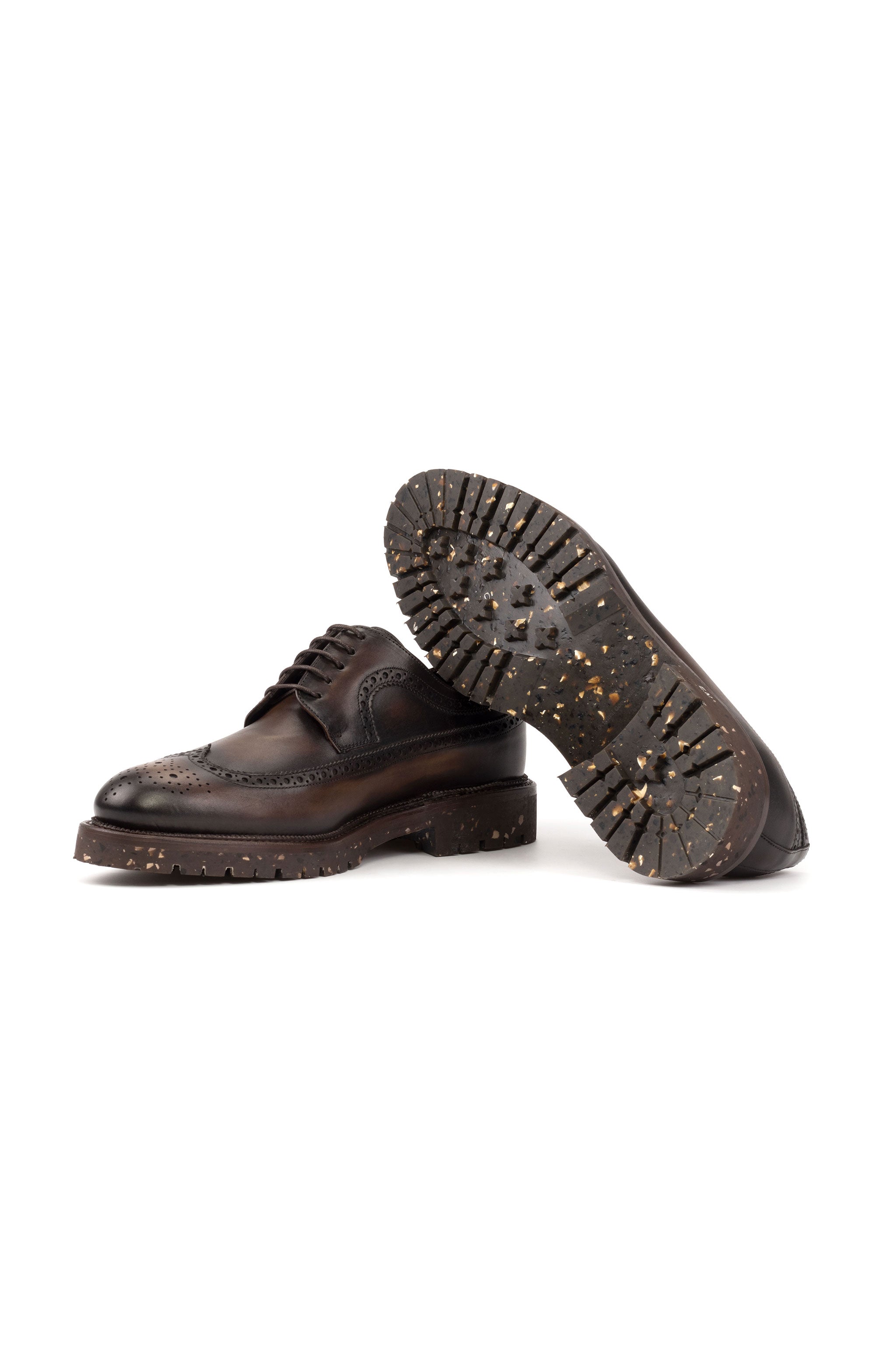 Brown Calf W/ Recycled Rubber Comando Sole Longwing Blucher