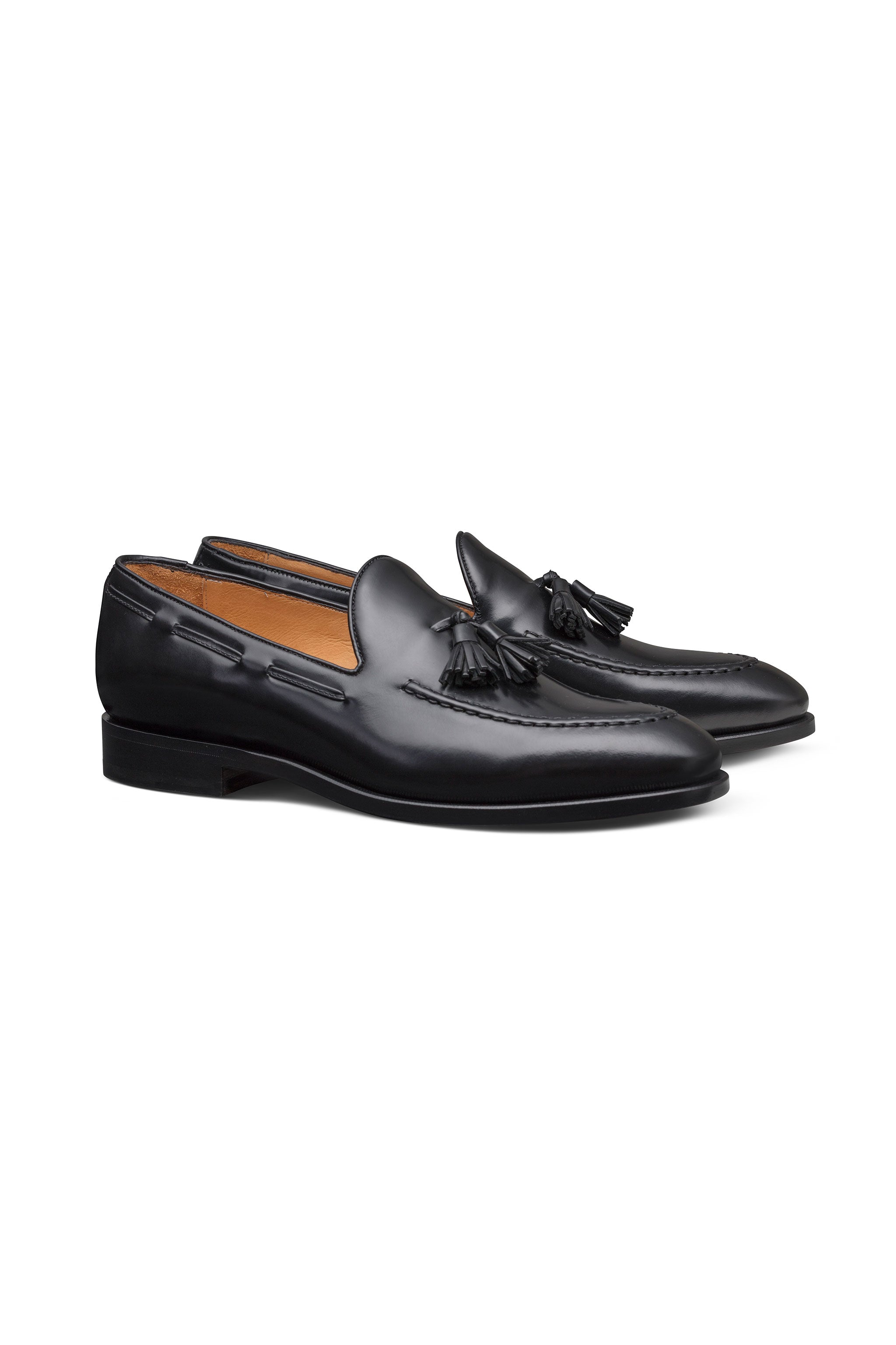 Black Calf Tassel Loafer Round