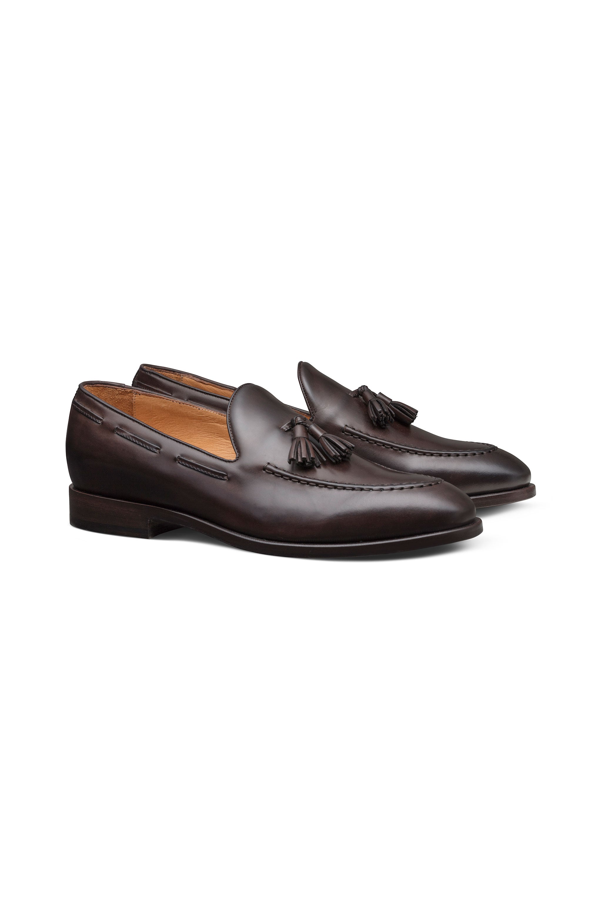 Fine Calf Dark Brown Tassel Loafer Round