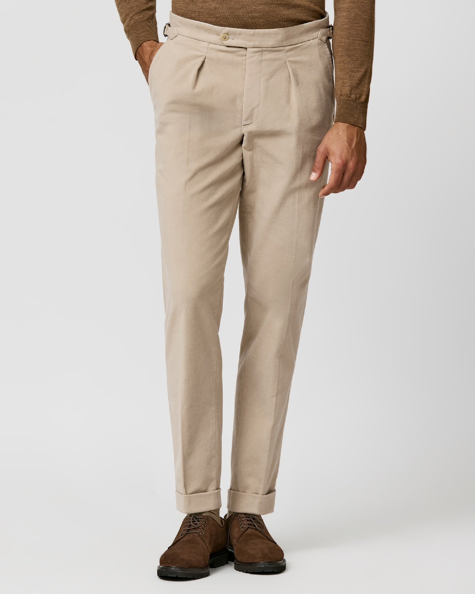 Sand Stretch Cotton Moleskin Chinos