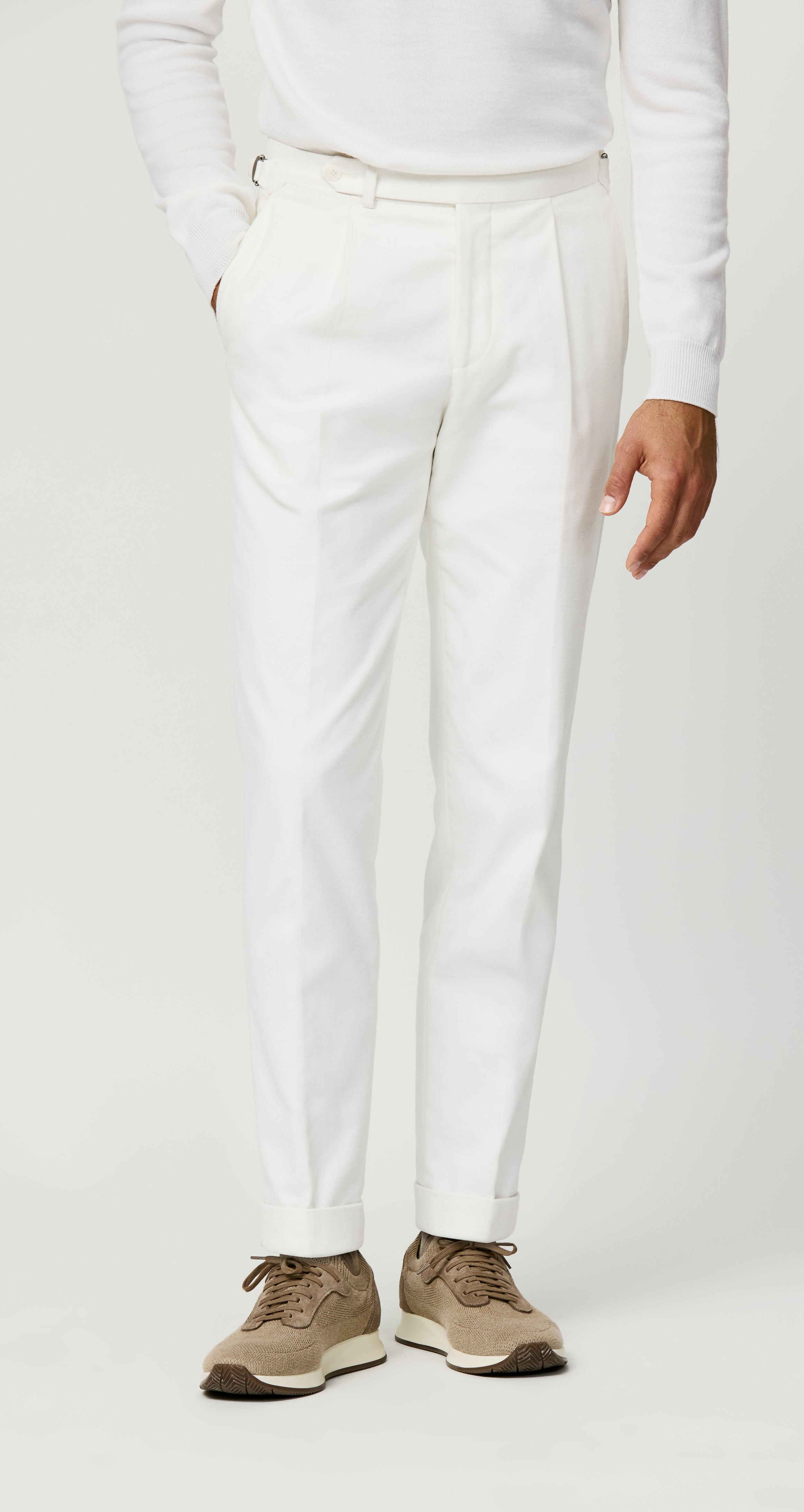 Off-White Stretch Cotton Moleskin Chinos