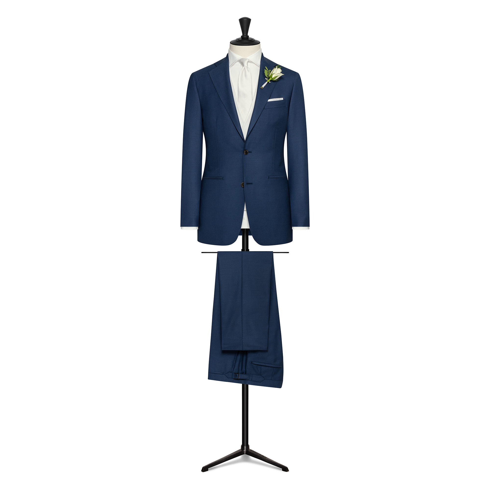 Royal Blue S130 Wool Twill Suit *Ivory Vest Optional