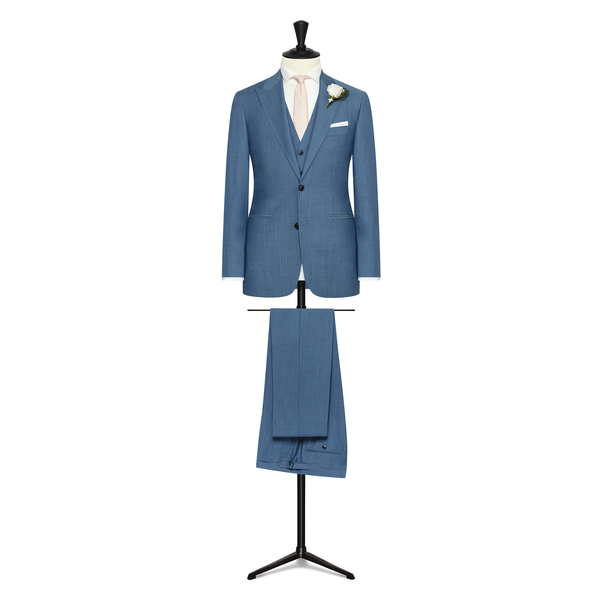 Slate Blue S100 Wool Solaro 3- Piece Suit