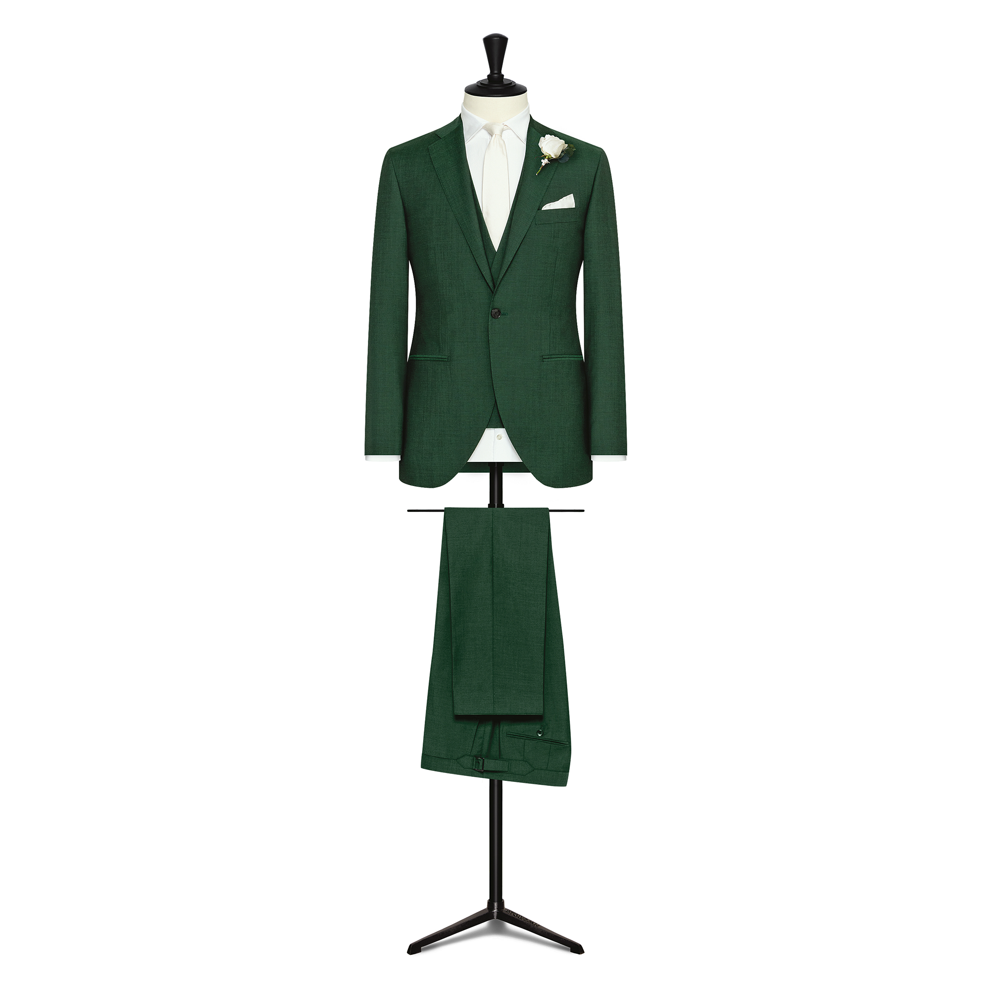 Sage Green S100 Wool Solaro 3- Piece Suit