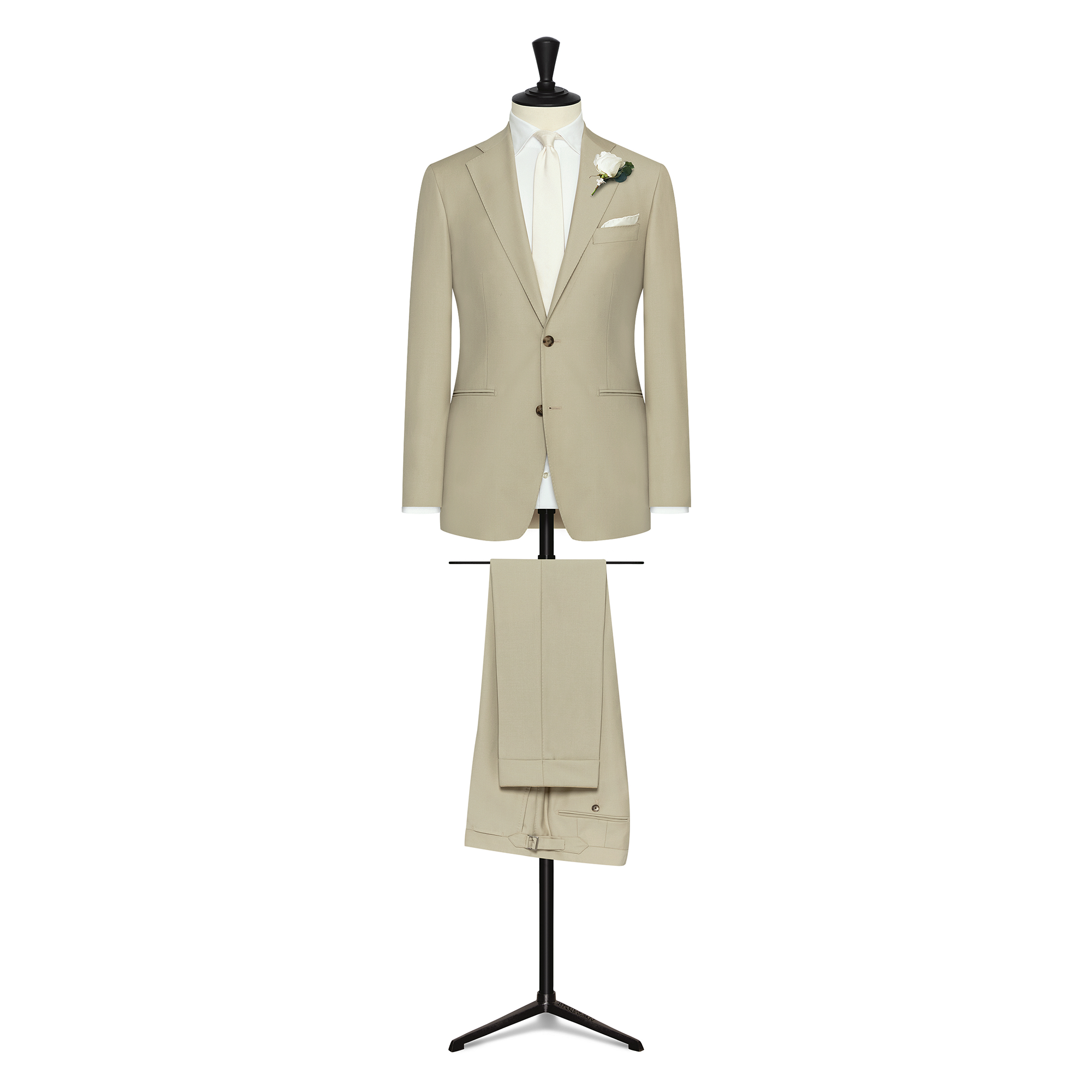 Sand S100 Wool Faille 3-Piece Suit
