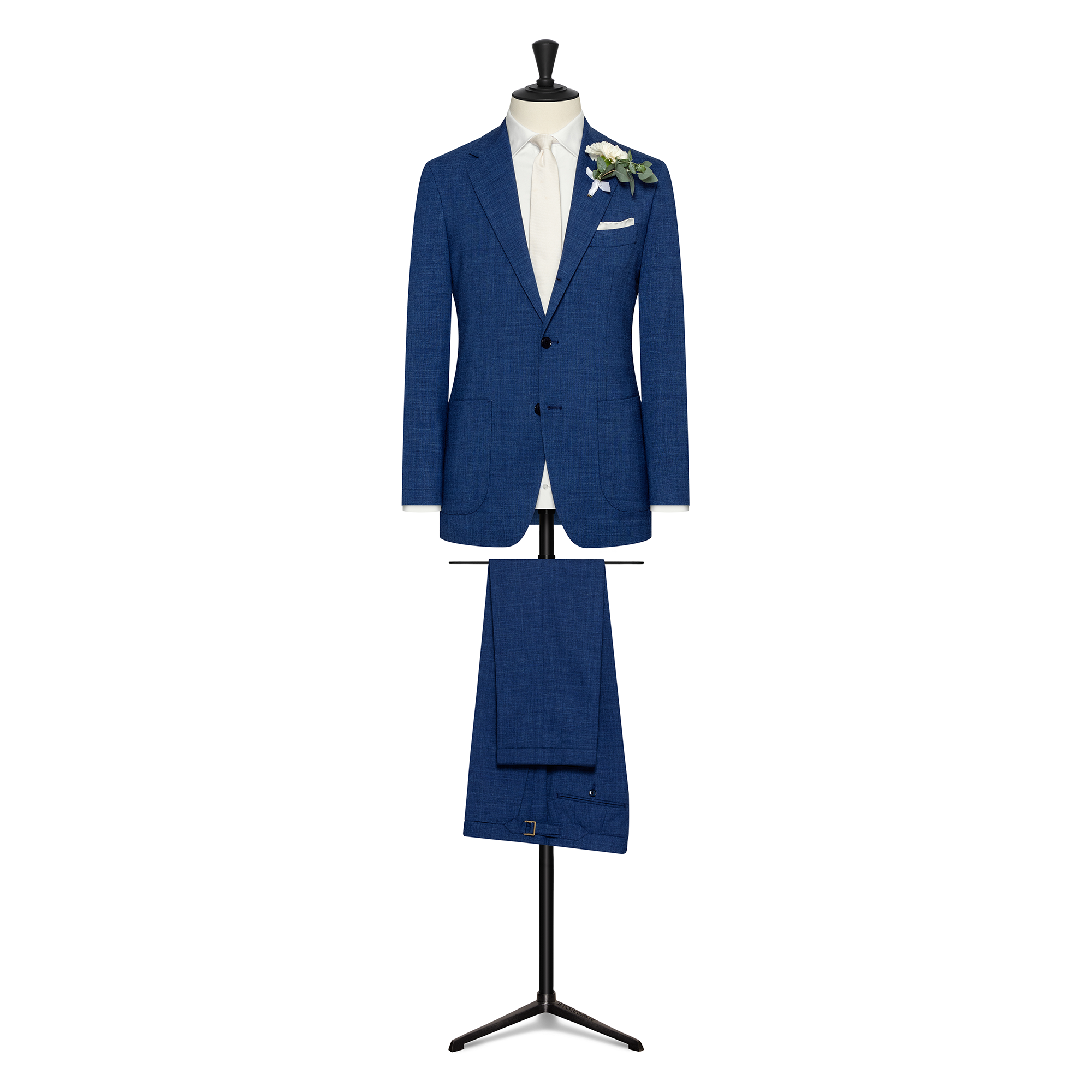 Twilight Blue Stretch Wool-Linen