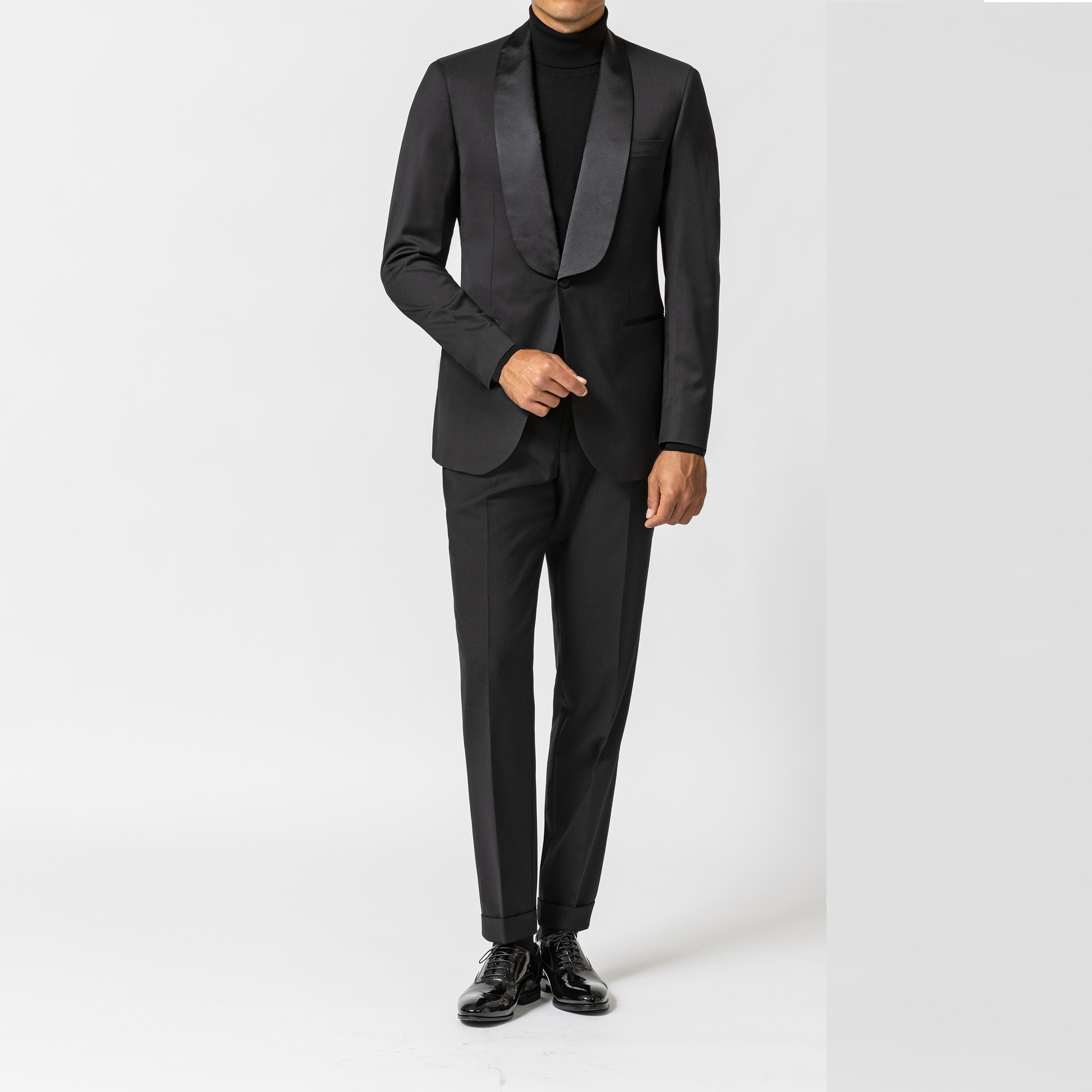 Black Twill Wool-Mohair Tuxedo