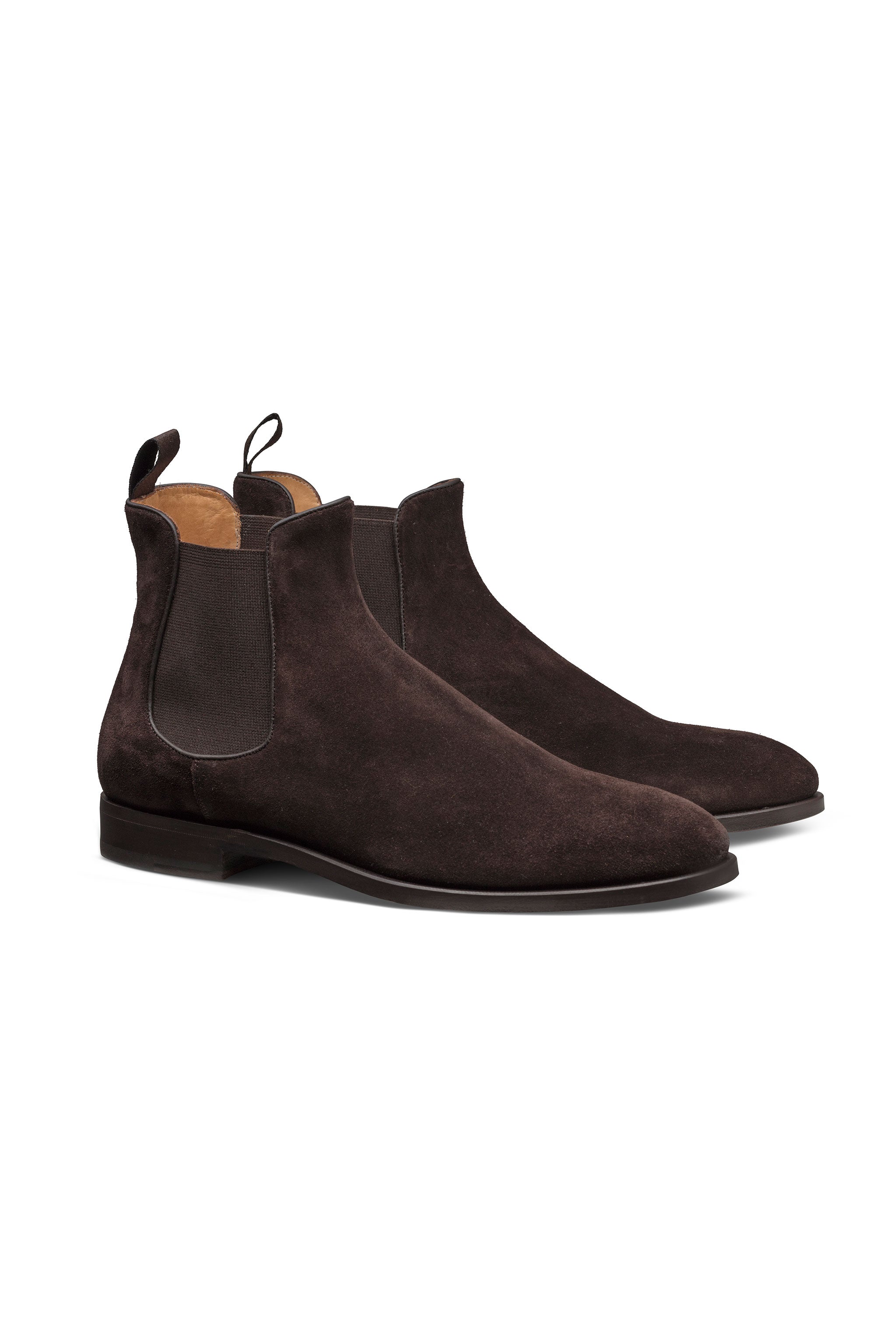 Dark Brown Suede Formal Round Chelsea Boot