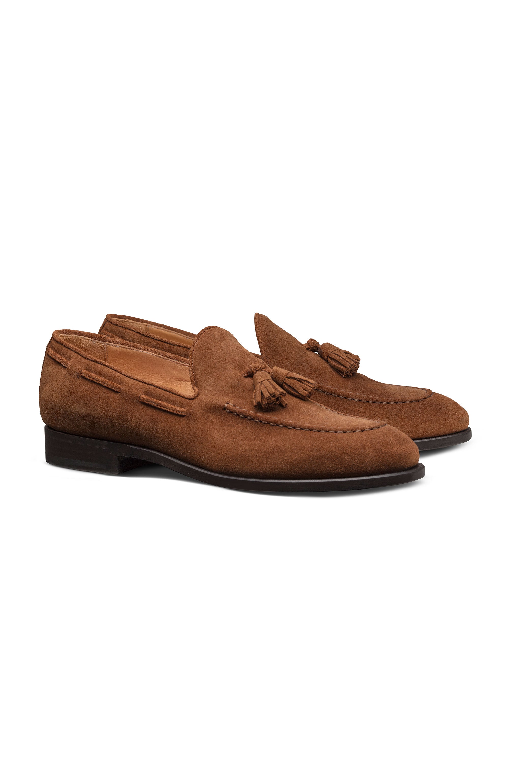 Chestnut Brown Suede Formal Round Tassel Loafer