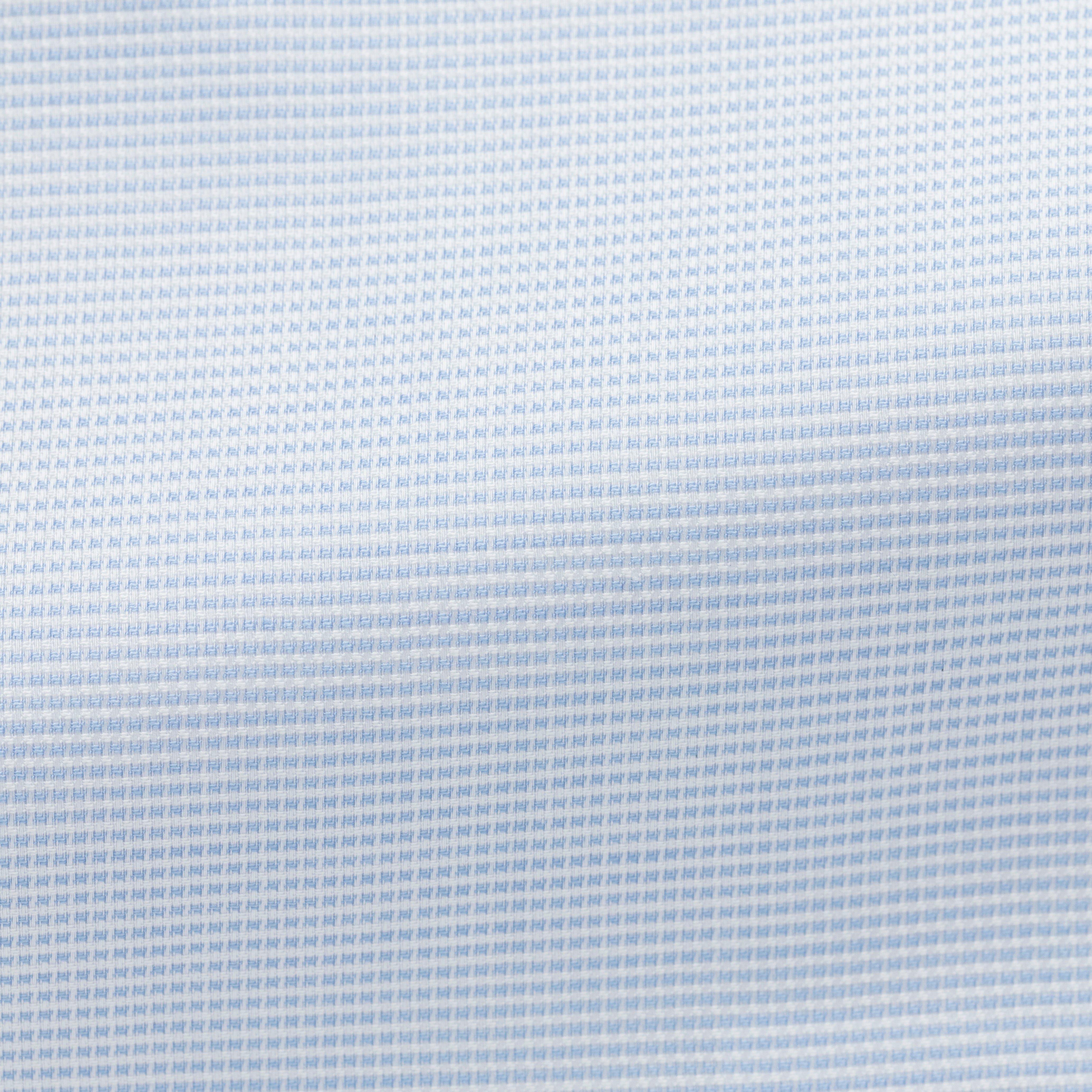 White Cotton-Lyocell Royal Oxford W/ Light Blue MicroCheck Shirt