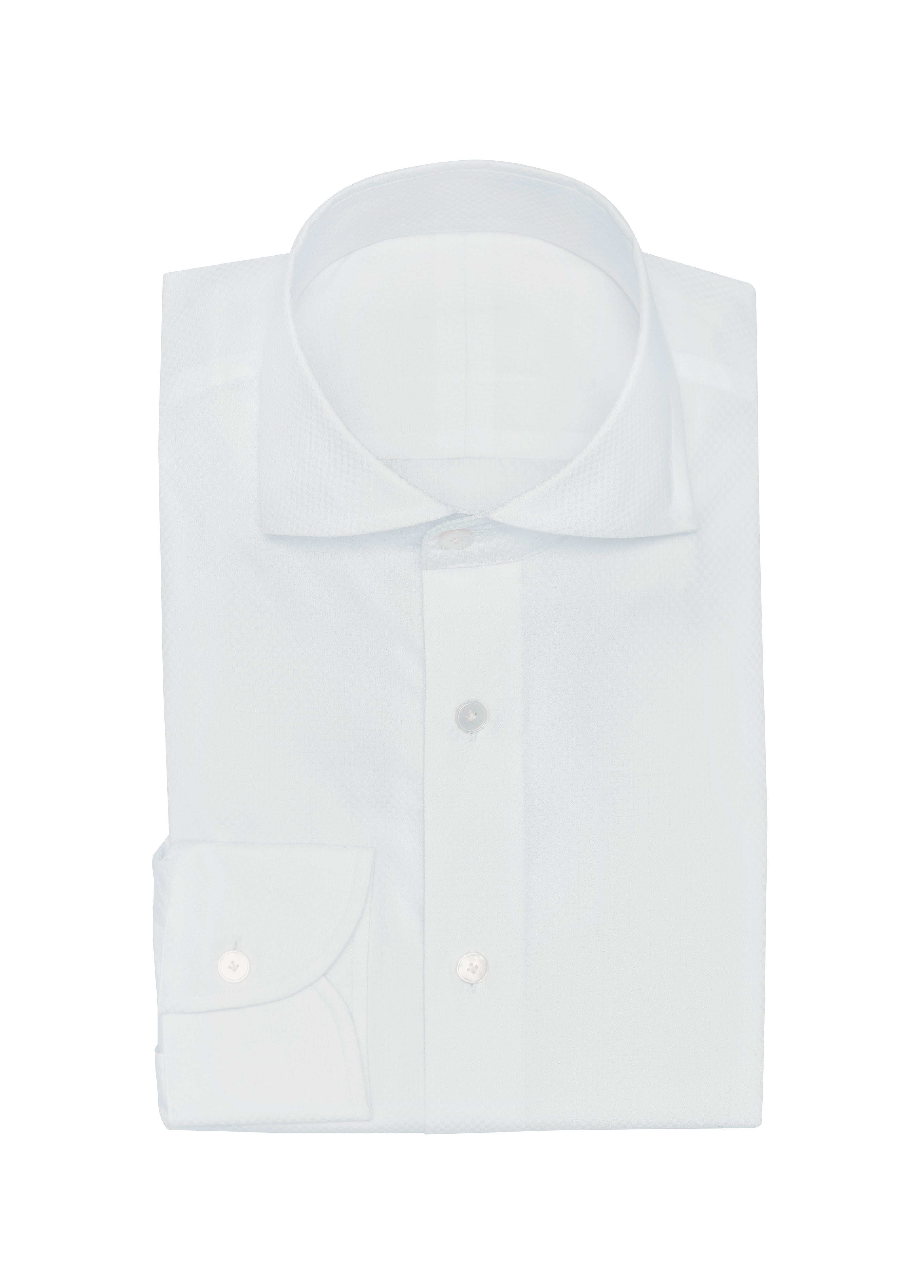 White Cotton Sateen Dobby W/ Checkerboard Design