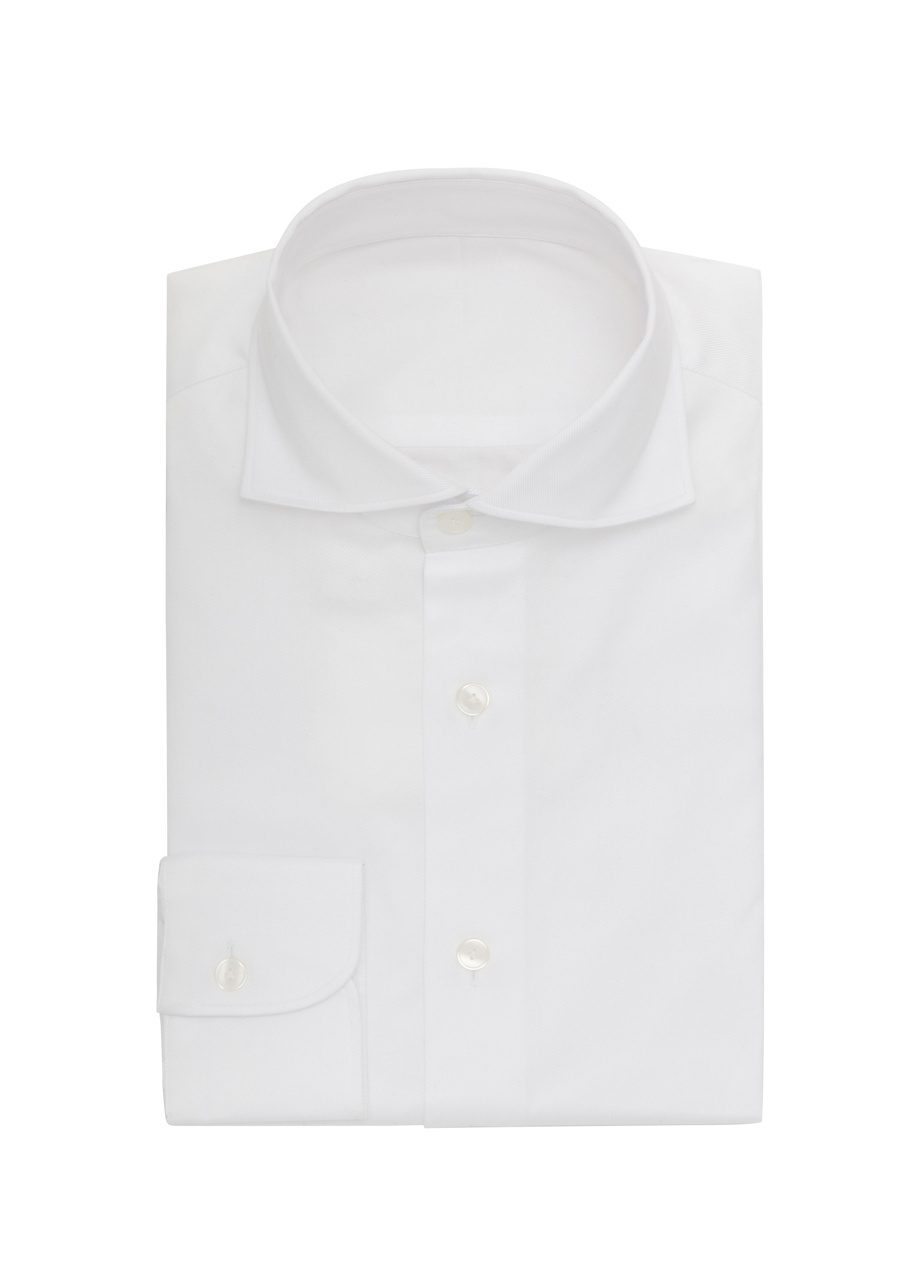 White Cotton Twill Dobby Shirt