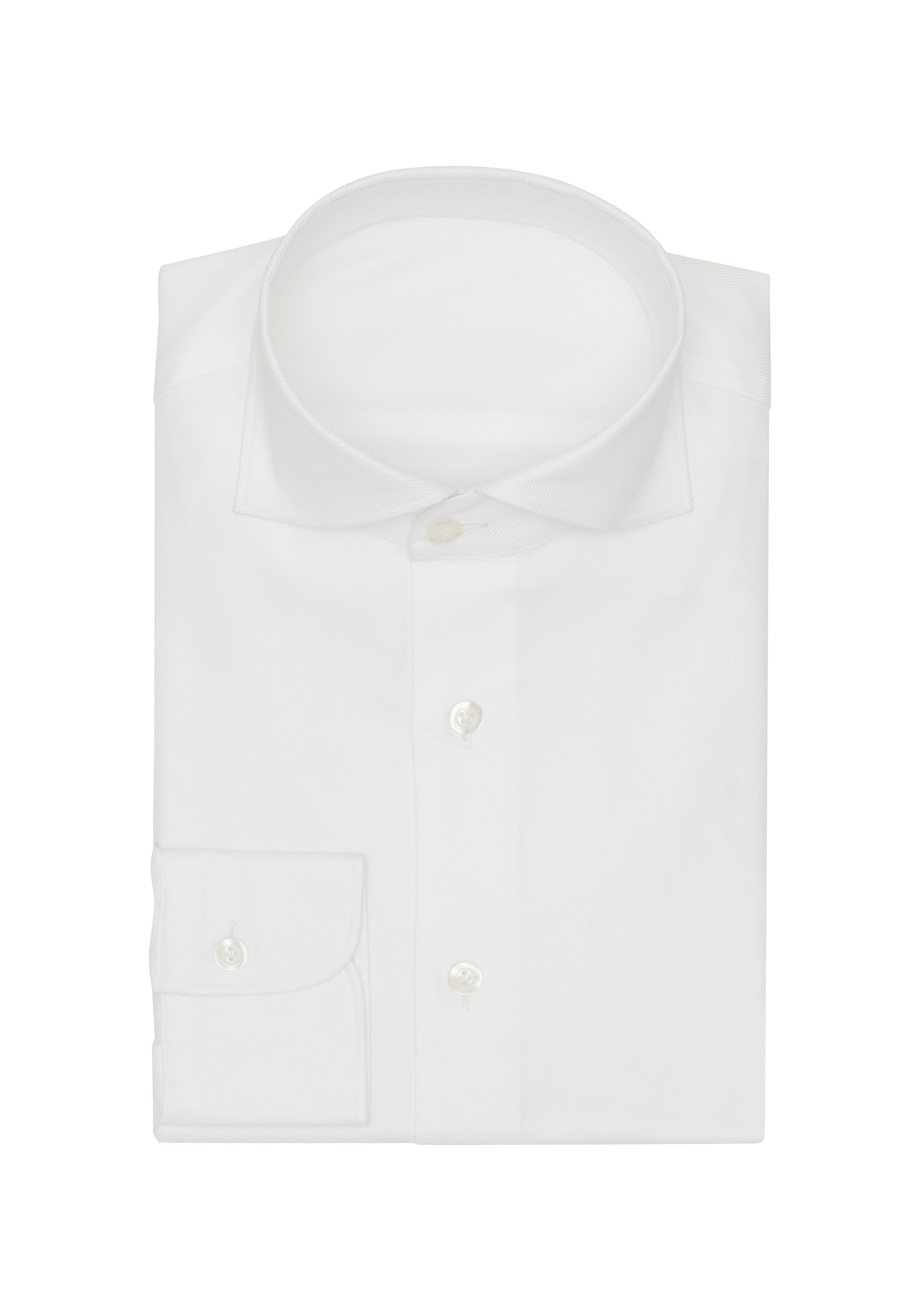White Cotton Twill Dobby Shirt